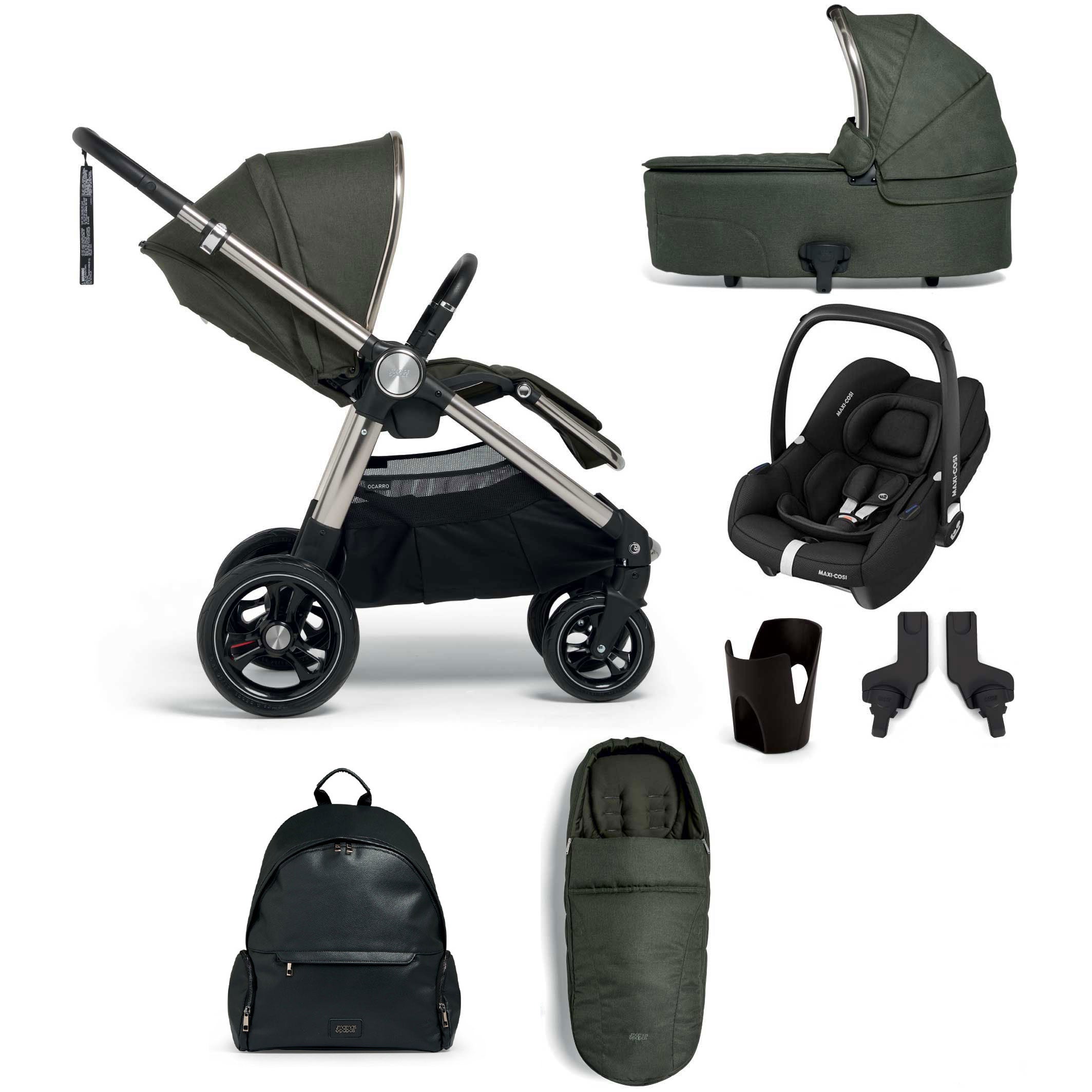 Mamas & Papas Ocarro 7/8 Piece Cabriofix Travel System - Hunter Green