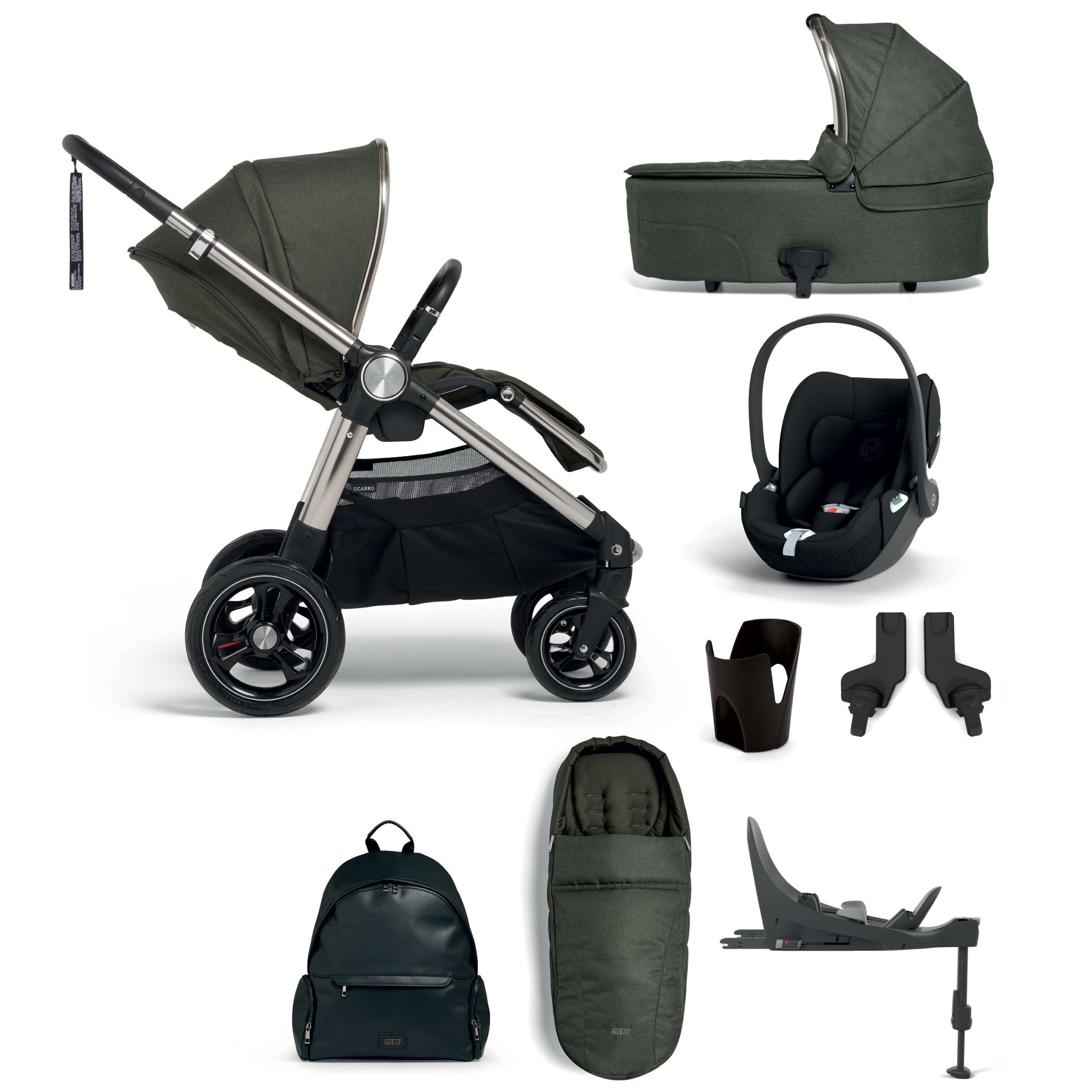 Mamas & Papas Ocarro 7/8 Piece Cloud T Travel System - Hunter Green