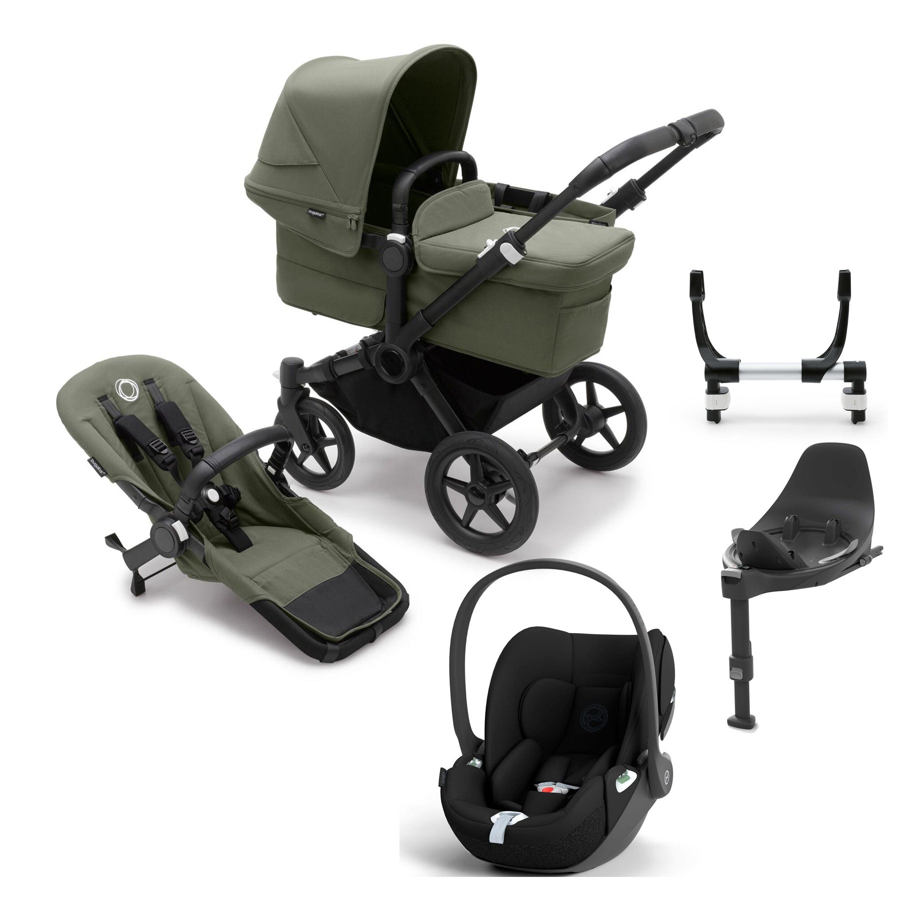 Bugaboo Donkey 5 Mono Cloud T Travel System - Forest Green