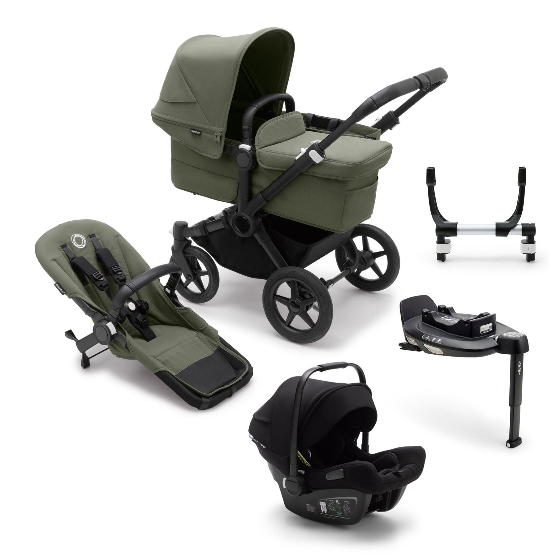 Bugaboo Donkey 5 Mono Turtle Travel System - Forest Green