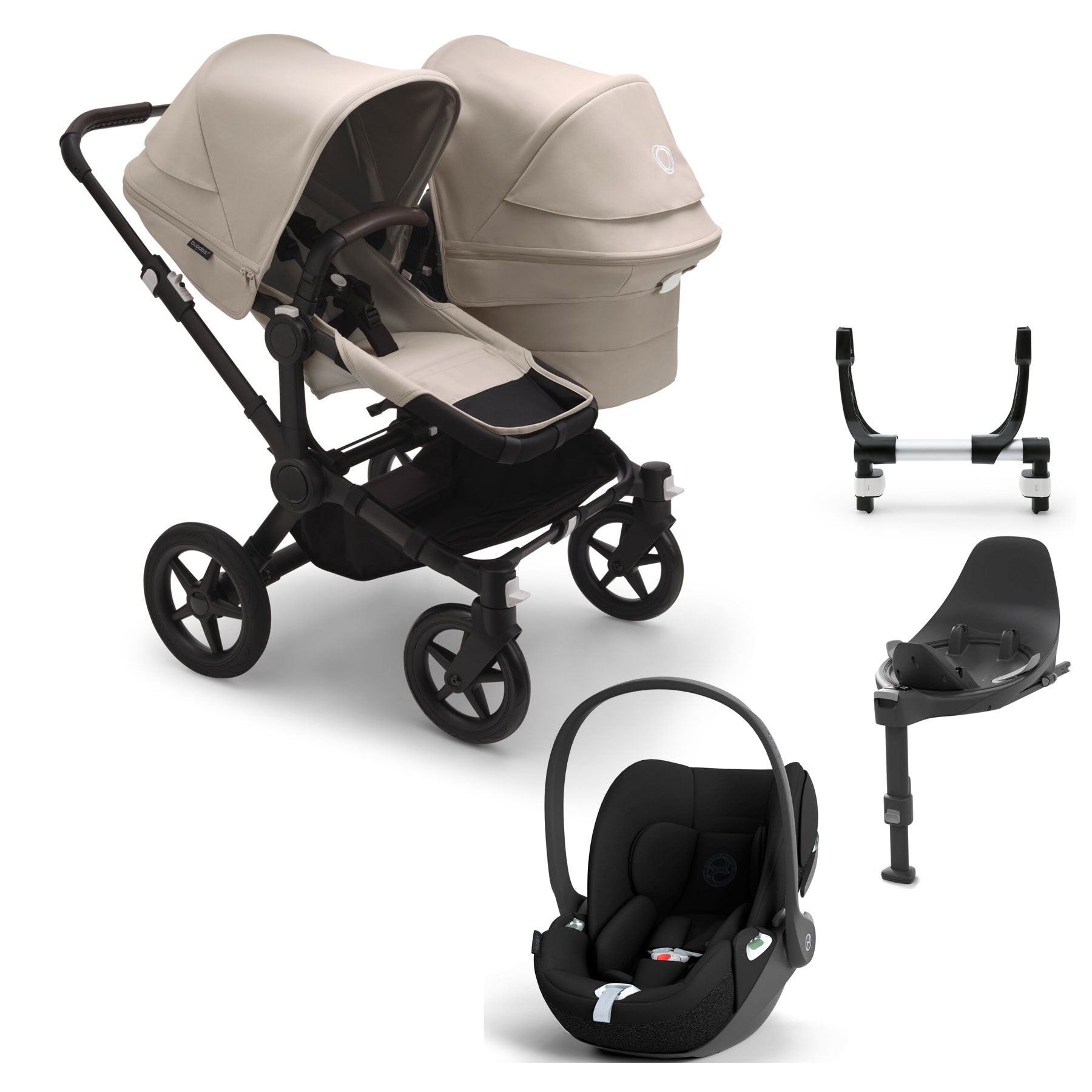 Bugaboo Donkey 5 Duo Complete Cloud T Travel System - Desert Taupe