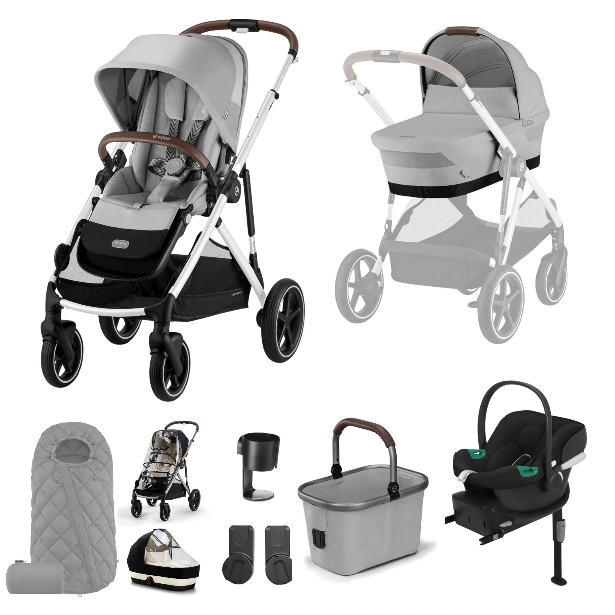 Cybex Gazelle S Comfort Bundle - Silver/Stone Grey