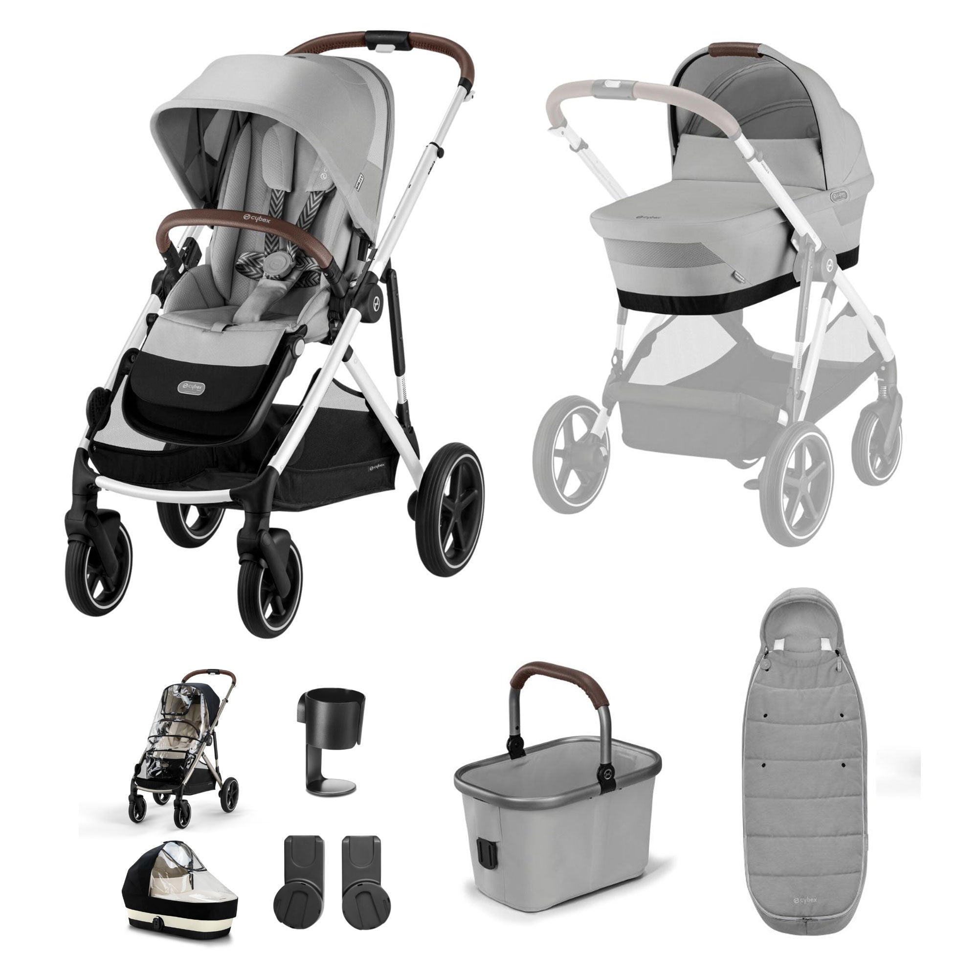 Cybex Gazelle S Essential Bundle - Silver/Stone Grey