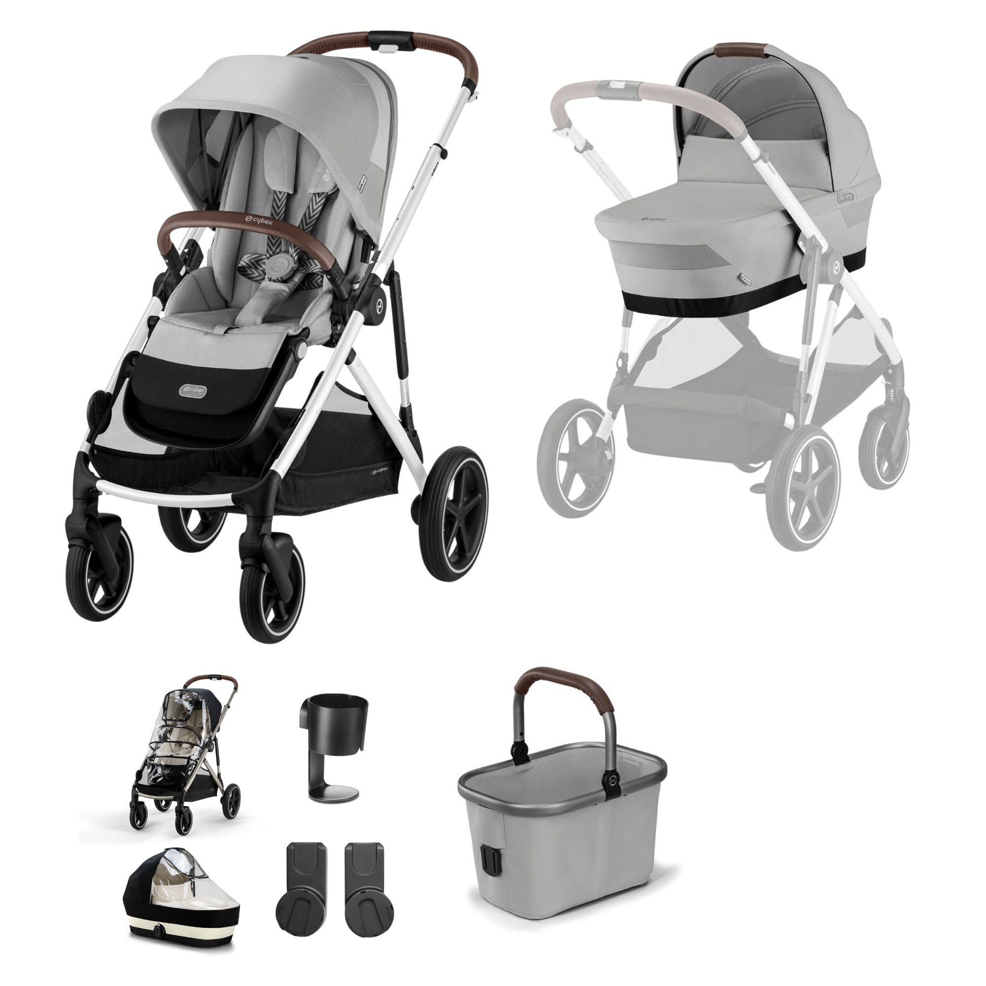 Cybex Gazelle S Essential Bundle - Silver/Stone Grey