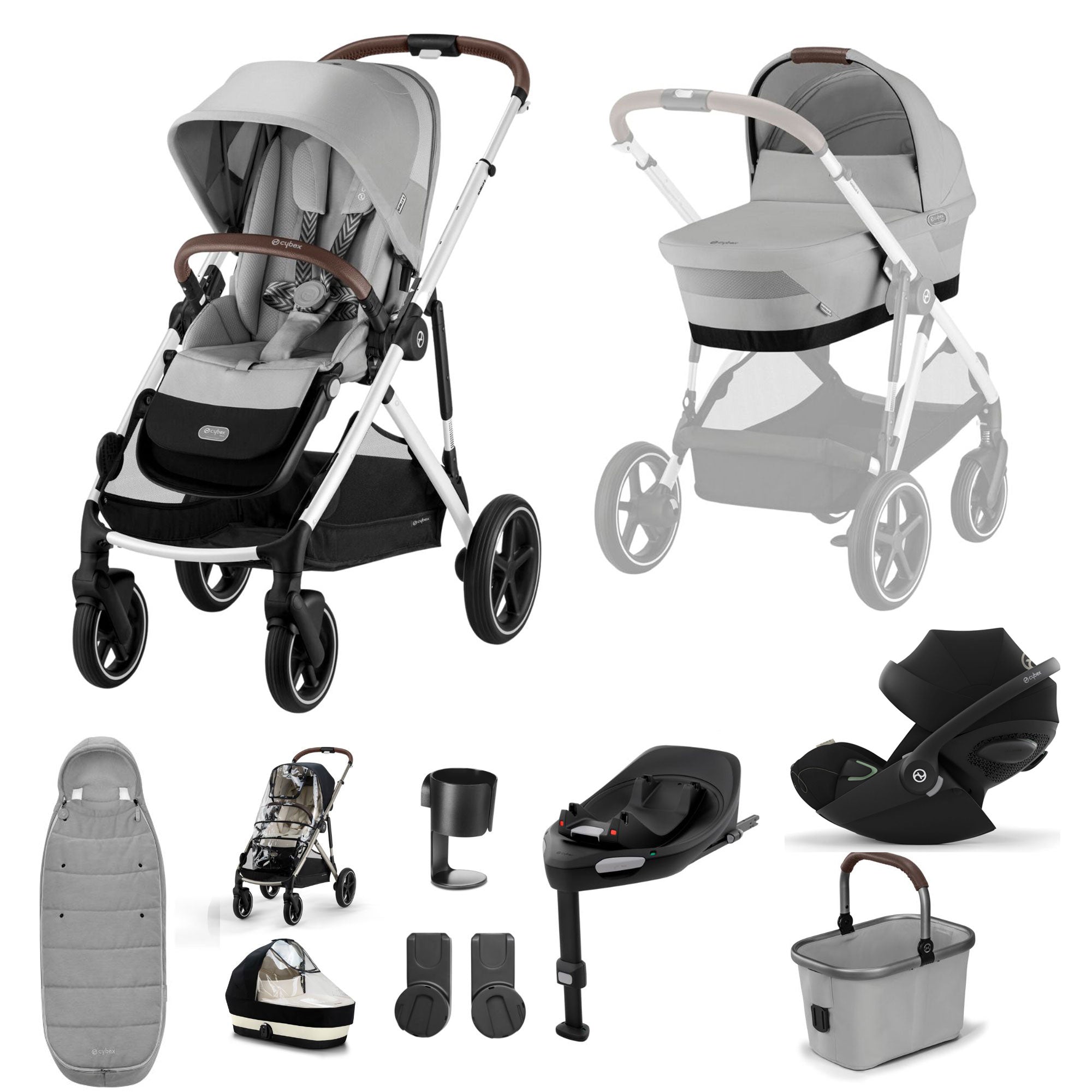 Cybex Gazelle S Luxury Bundle - Silver/Stone Grey