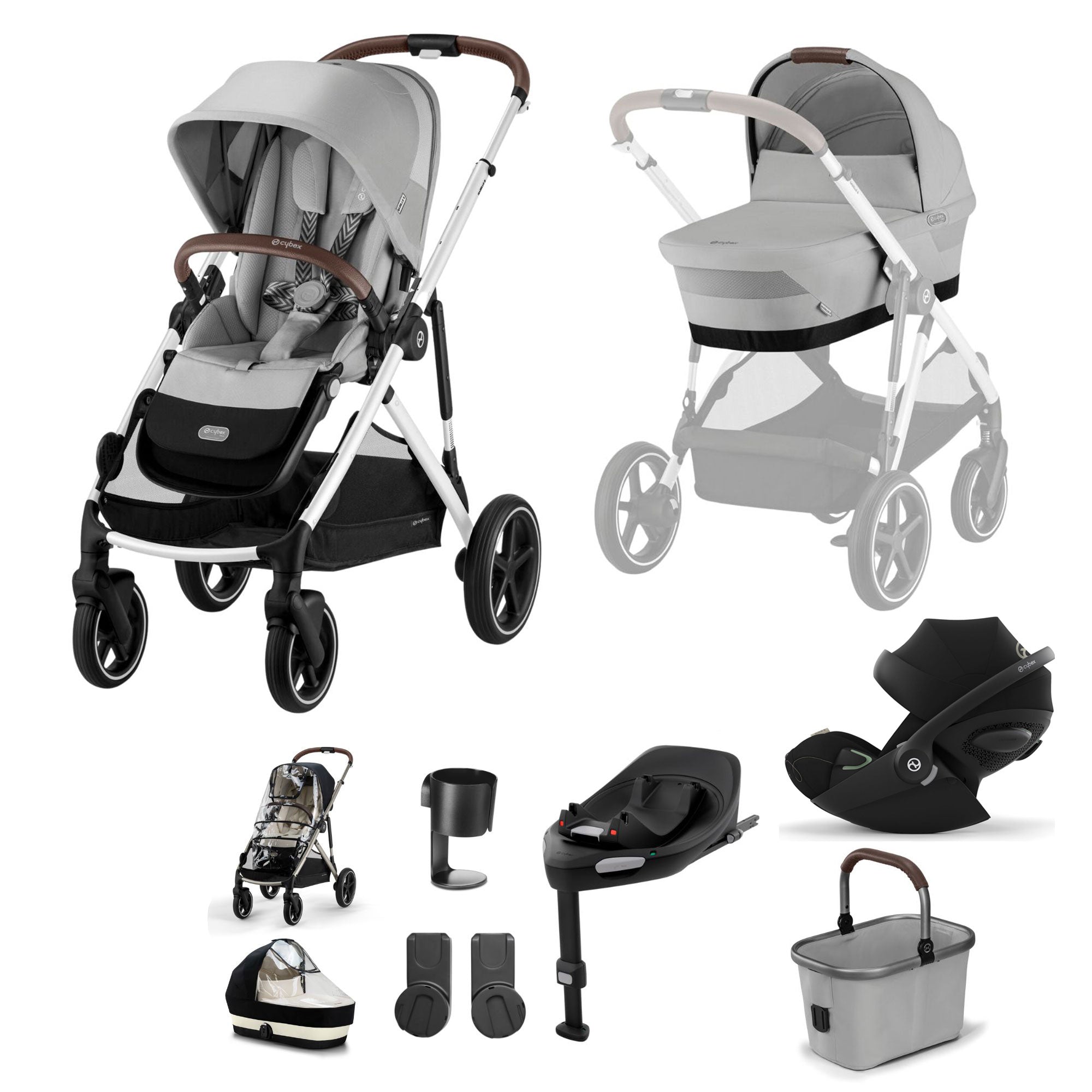 Cybex Gazelle S Luxury Bundle - Silver/Stone Grey