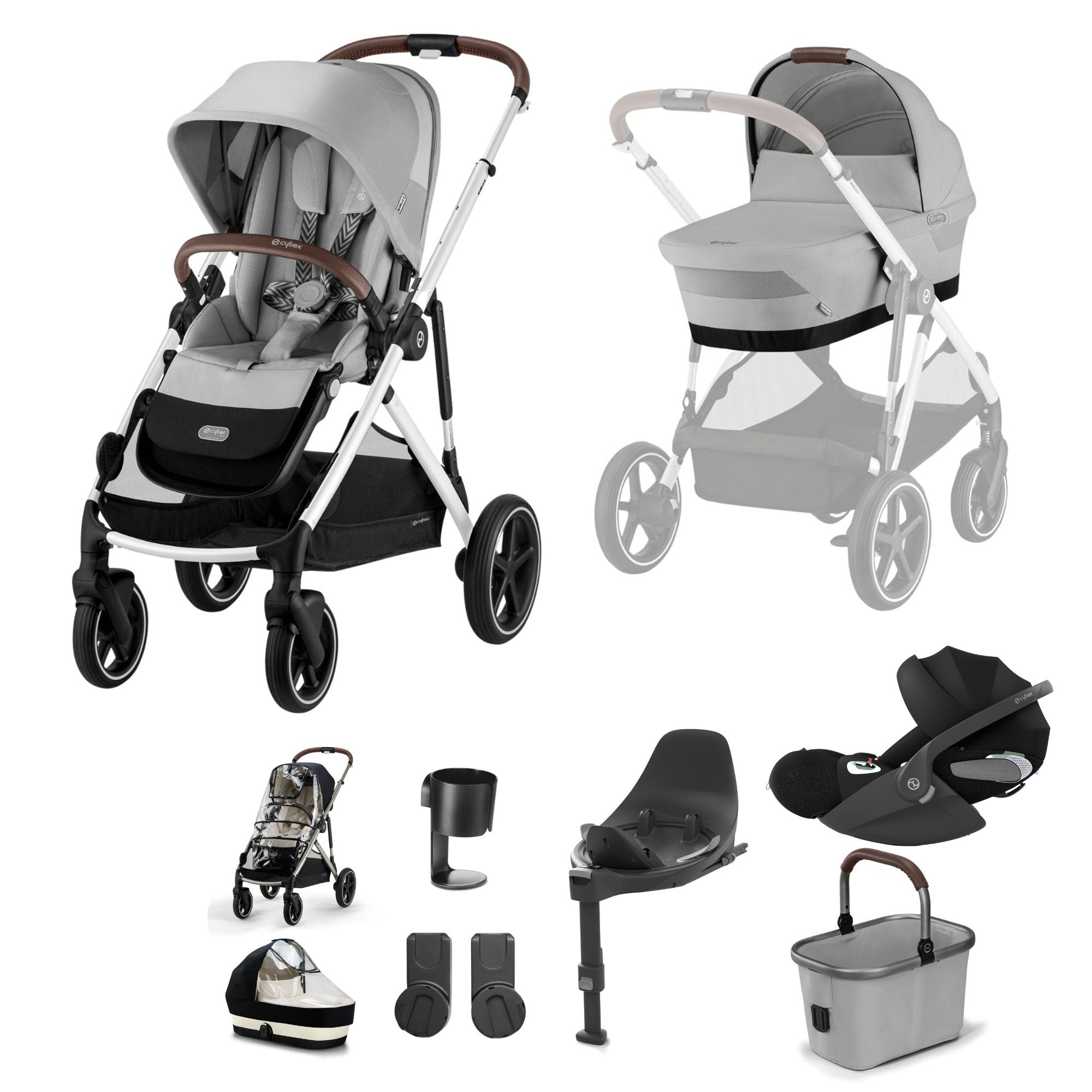 Cybex Gazelle S Luxury Bundle - Silver/Stone Grey