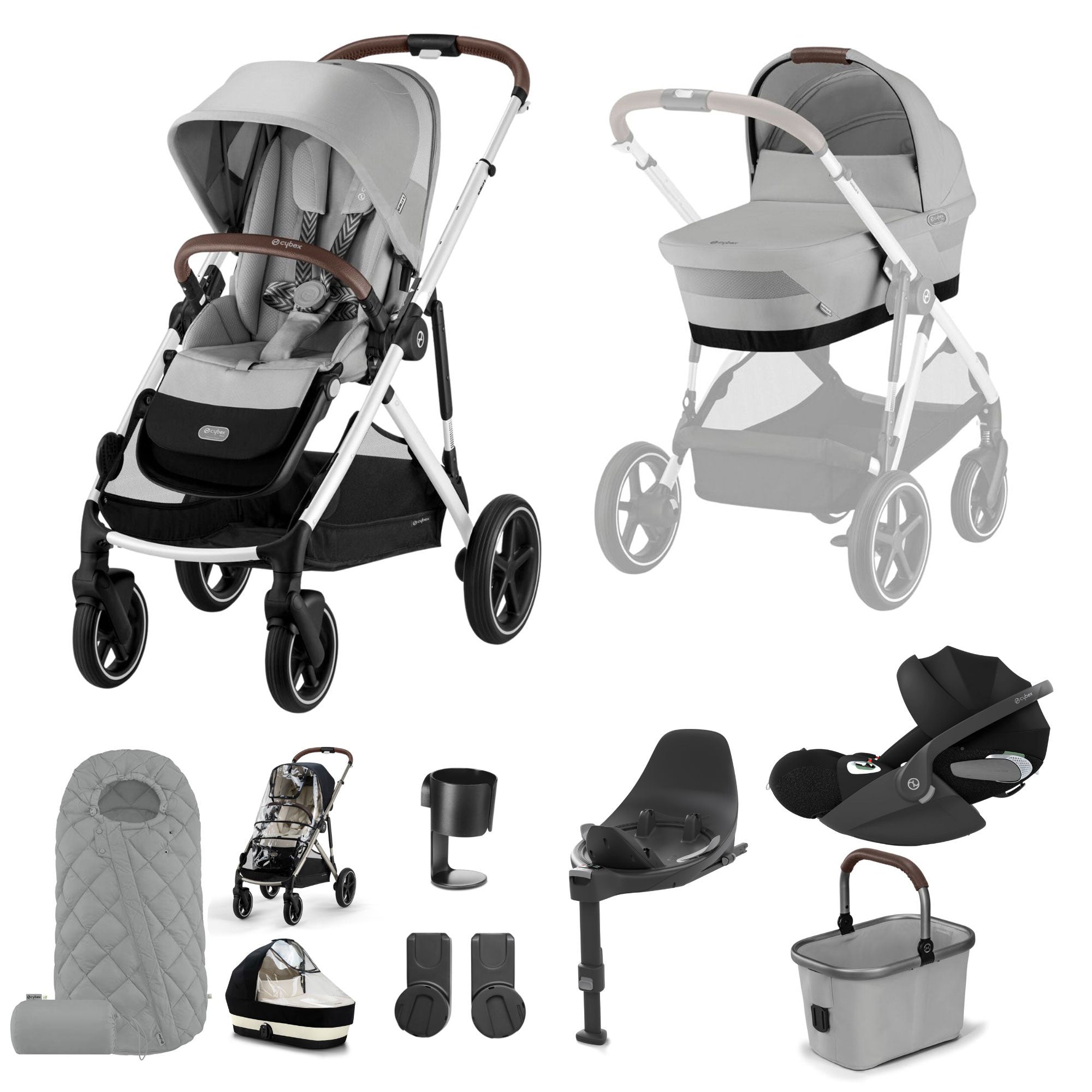 Cybex Gazelle S Luxury Bundle - Silver/Stone Grey