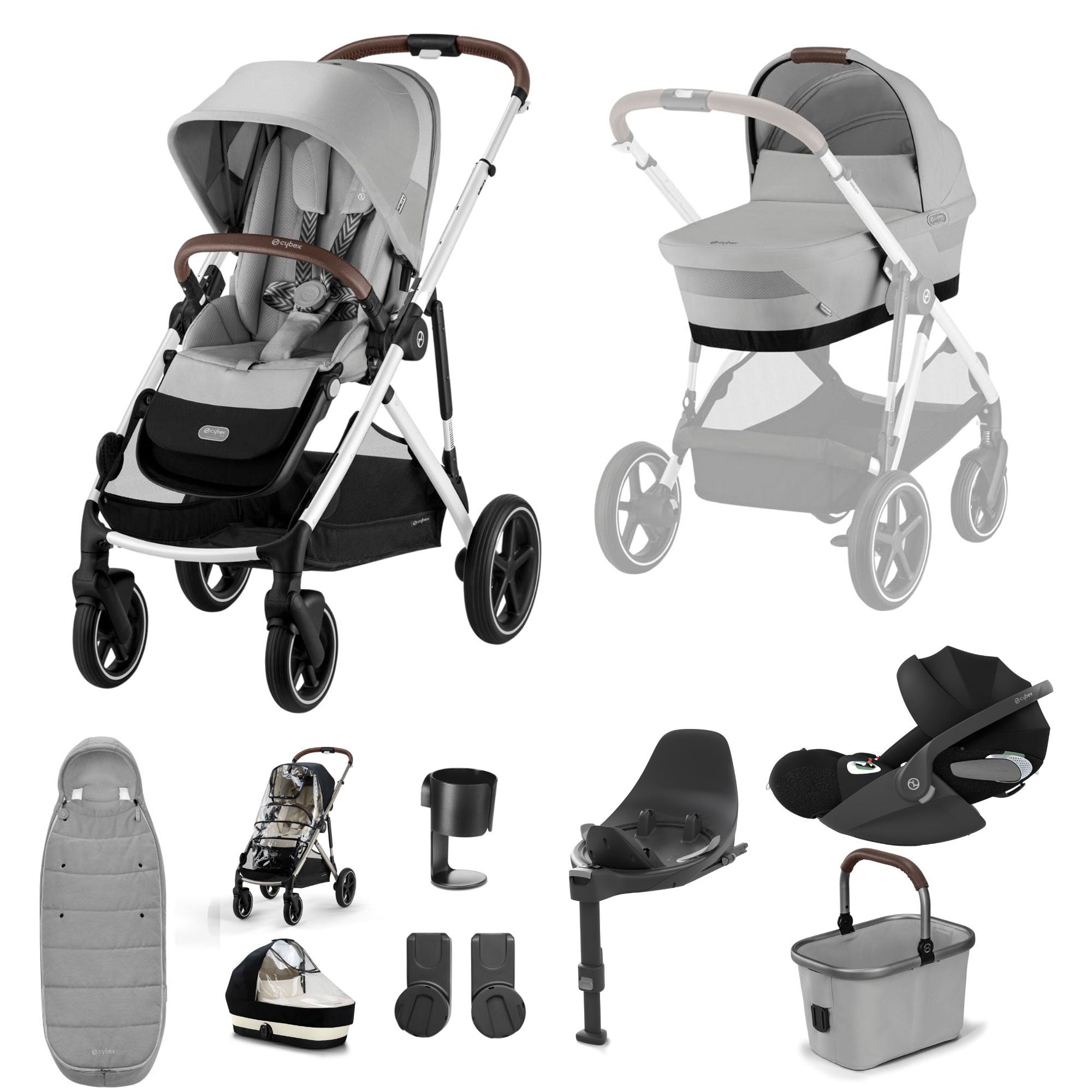 Cybex Gazelle S Luxury Bundle - Silver/Stone Grey