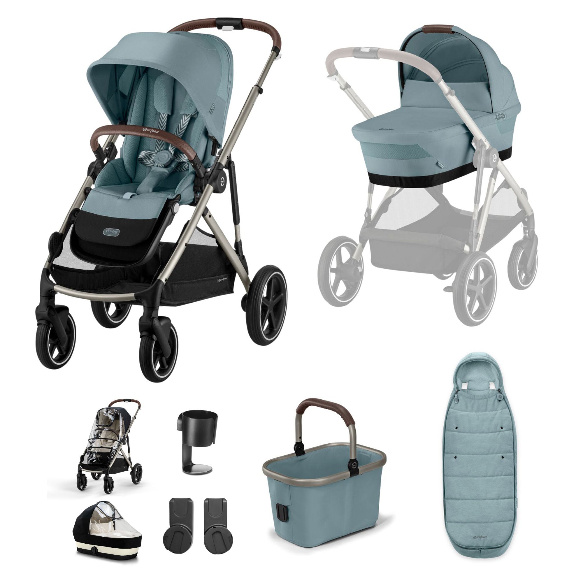 Cybex Gazelle S Essential Bundle - Taupe/Stormy Blue