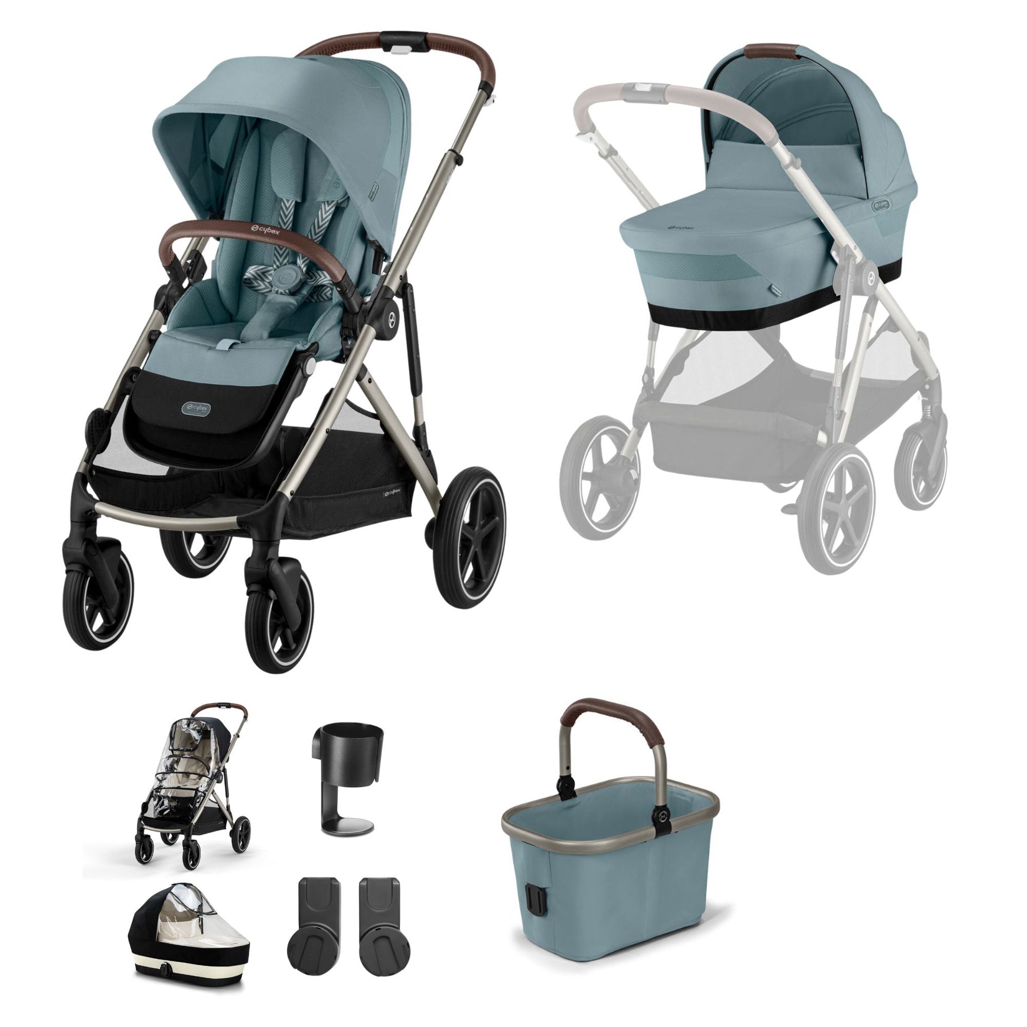 Cybex Gazelle S Essential Bundle - Taupe/Stormy Blue