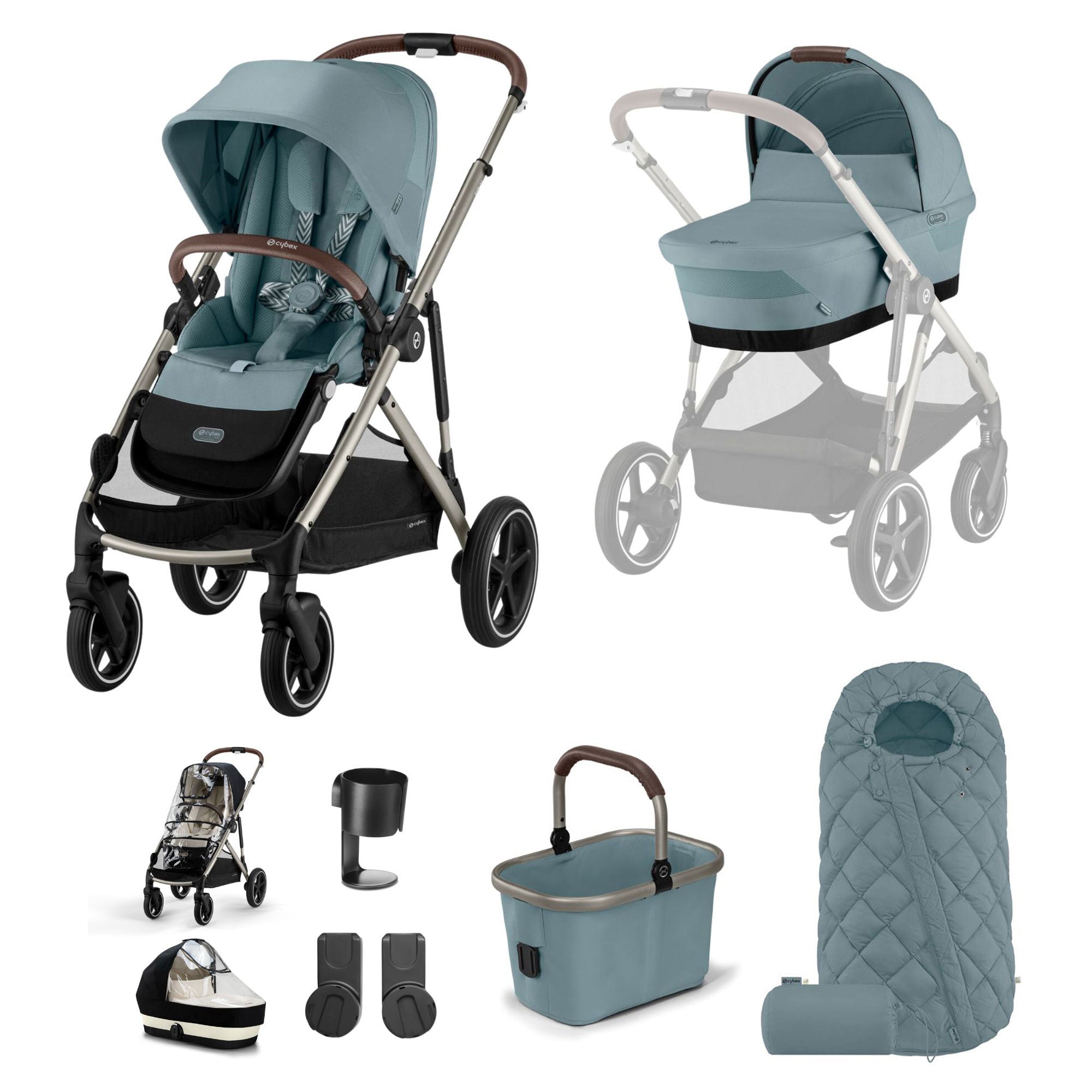 Cybex Gazelle S Essential Bundle - Taupe/Stormy Blue