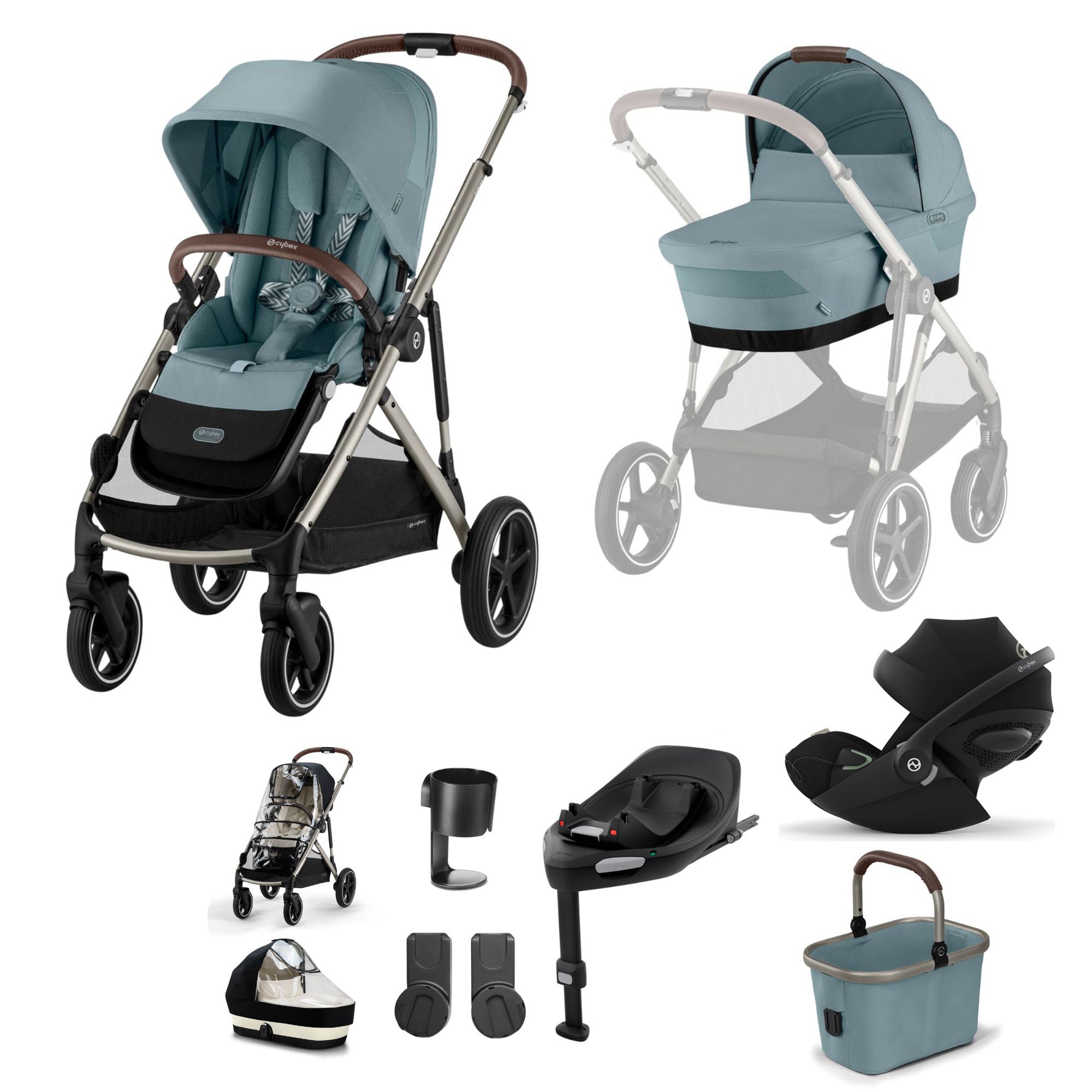 Cybex Gazelle S Luxury Bundle - Taupe/Stormy Blue