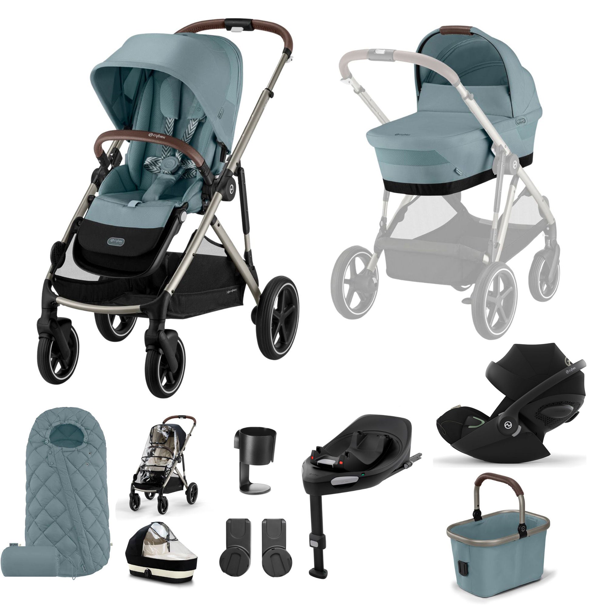 Cybex Gazelle S Luxury Bundle - Taupe/Stormy Blue