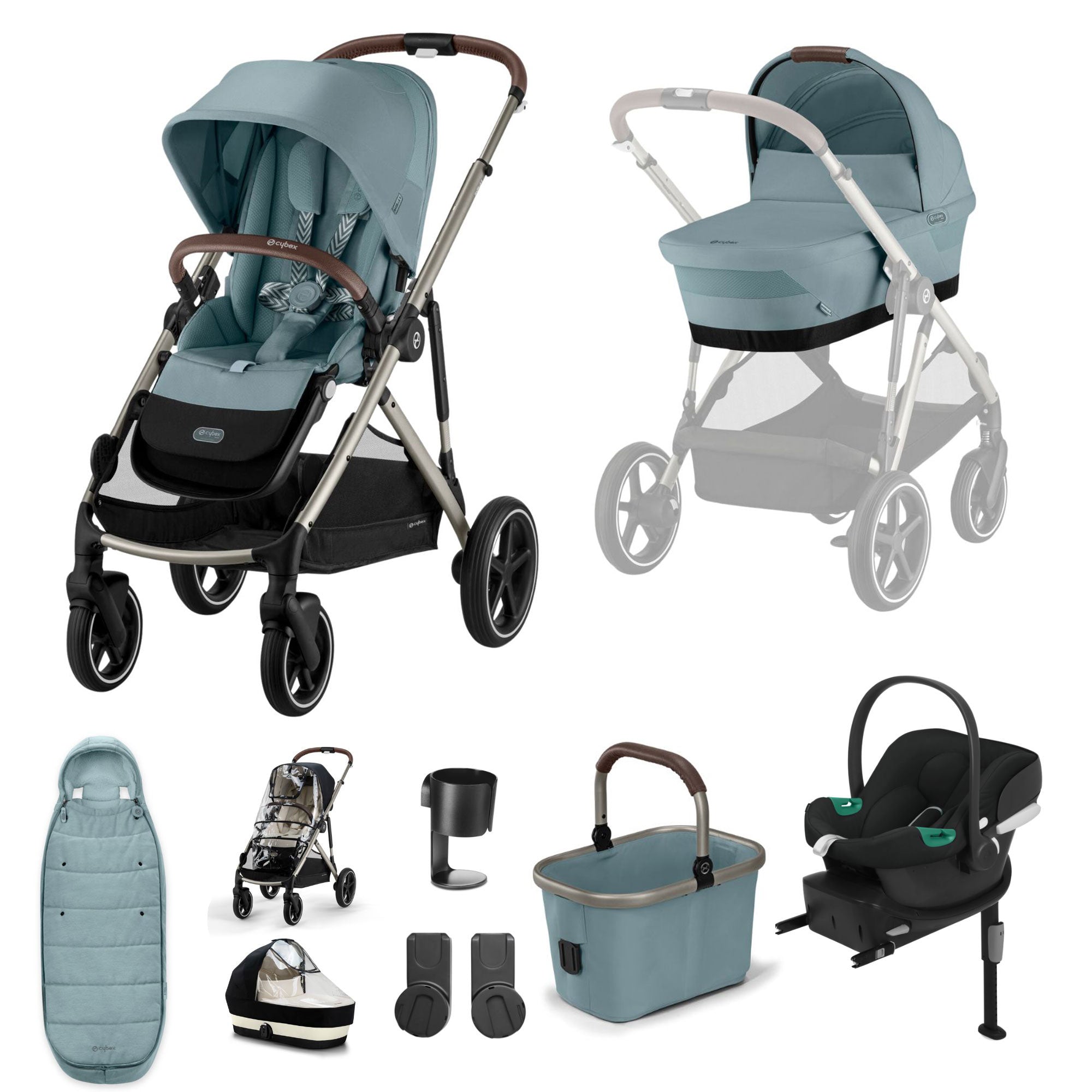 Cybex Gazelle S Comfort Bundle - Taupe/Stormy Blue