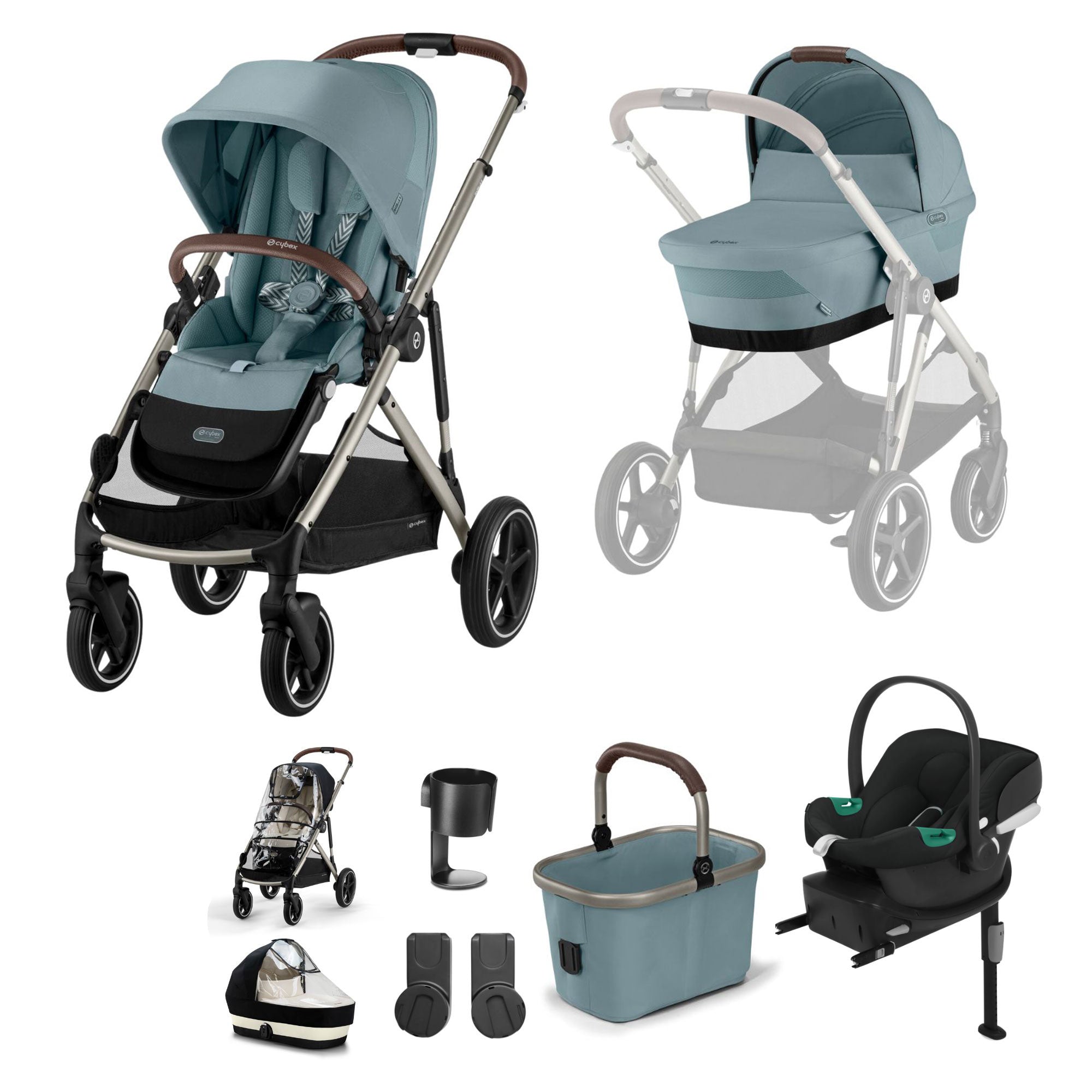 Cybex Gazelle S Comfort Bundle - Taupe/Stormy Blue