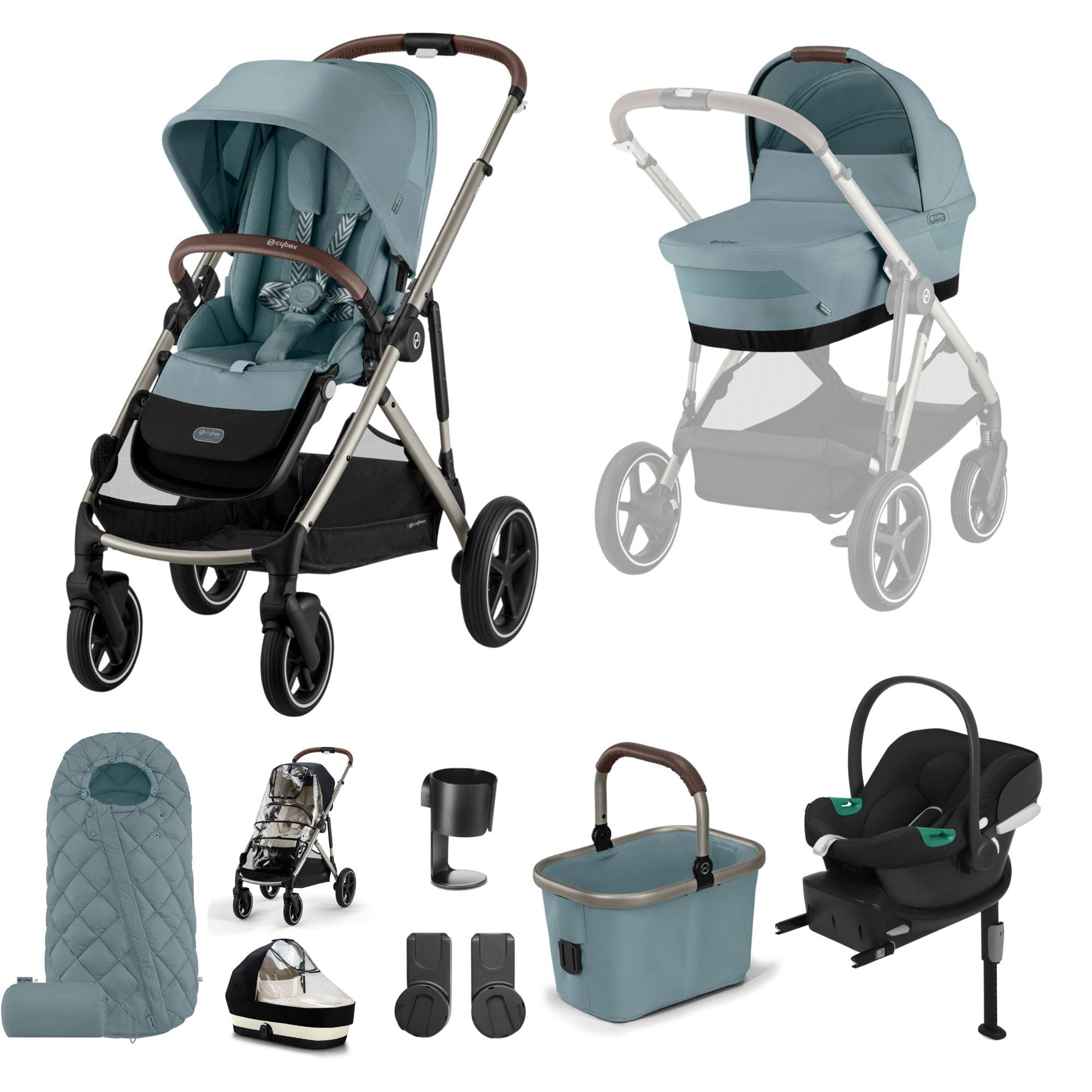 Cybex Gazelle S Comfort Bundle - Taupe/Stormy Blue