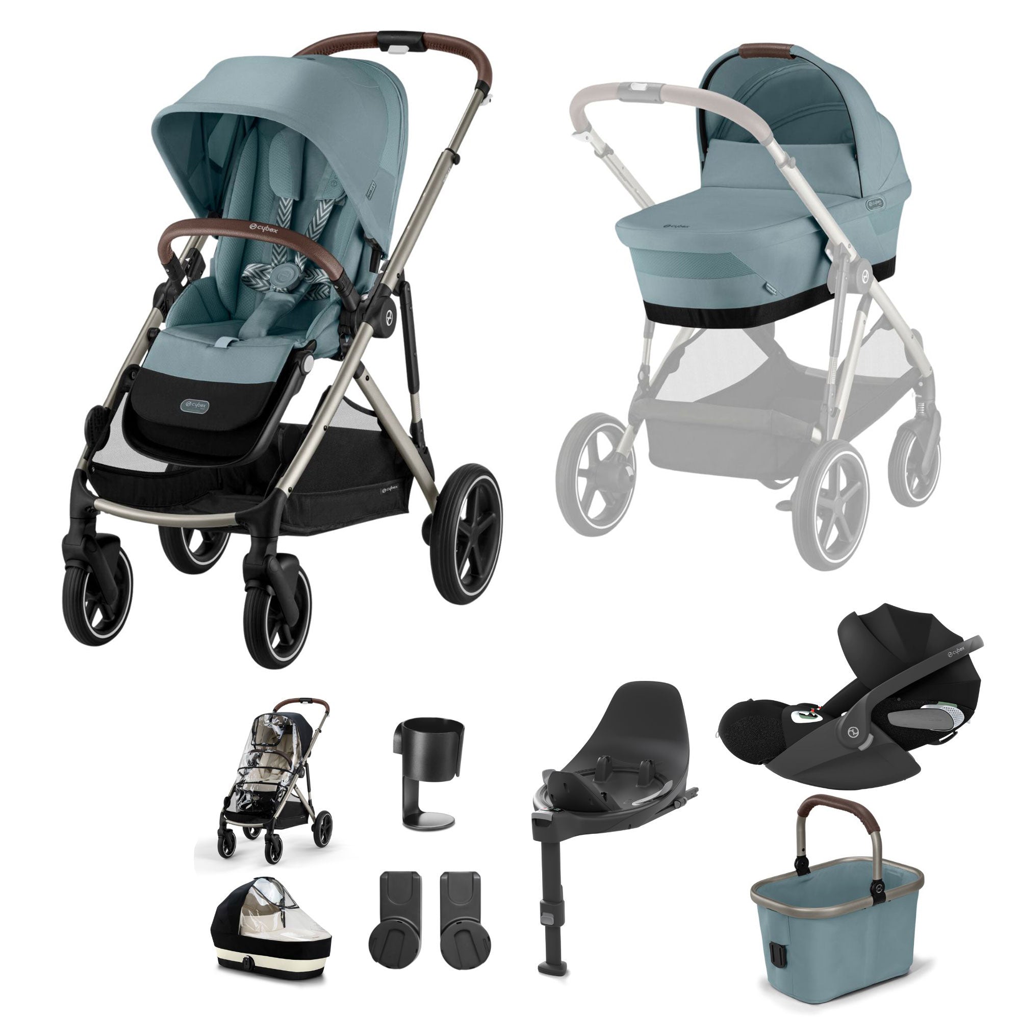 Cybex Gazelle S Luxury Bundle - Taupe/Stormy Blue