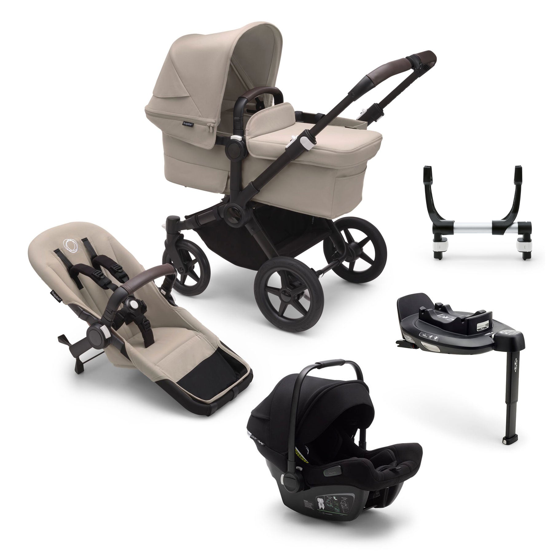 Bugaboo Donkey 5 Mono Turtle Travel System - Desert Taupe