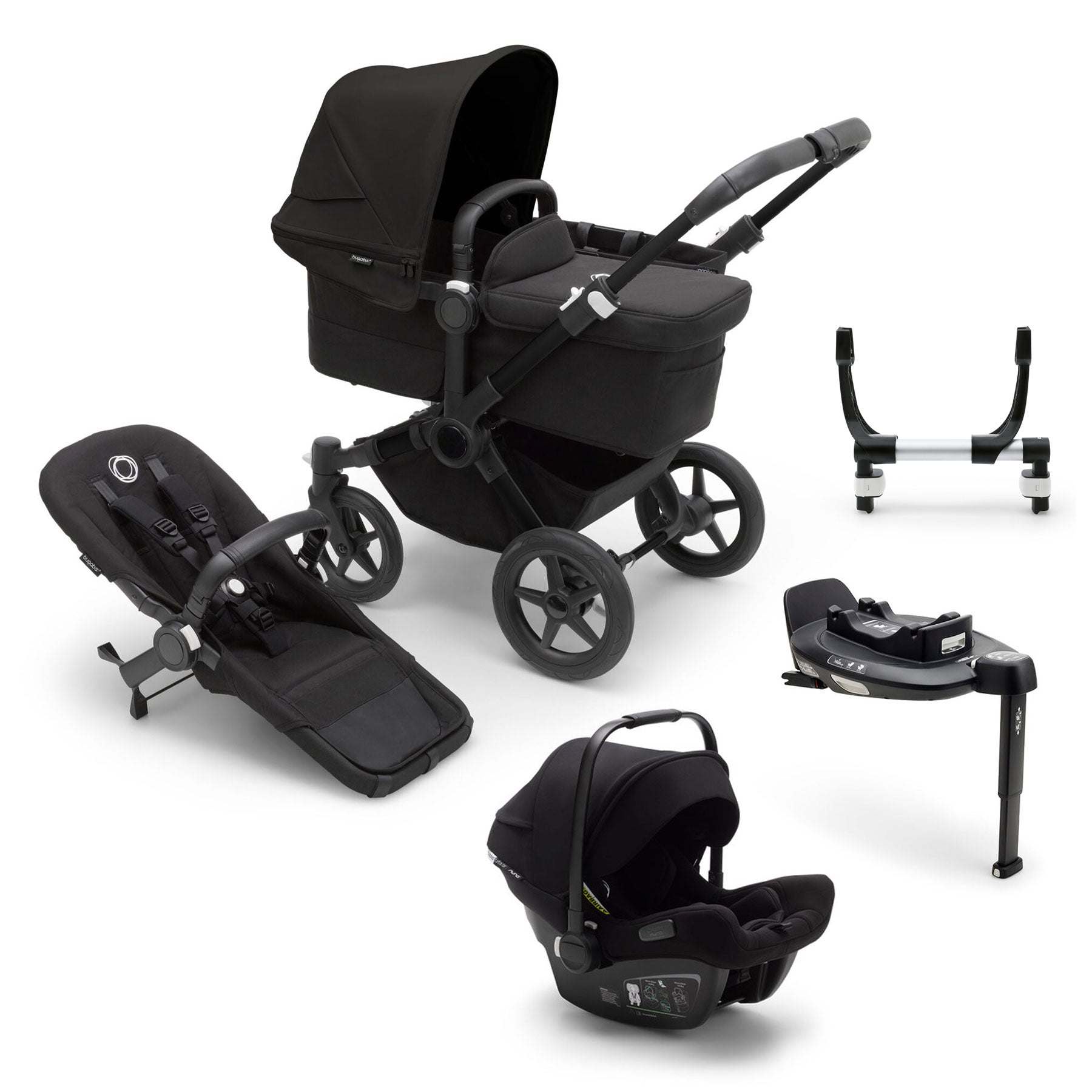 Bugaboo Donkey 5 Mono Turtle Travel System - Midnight Black