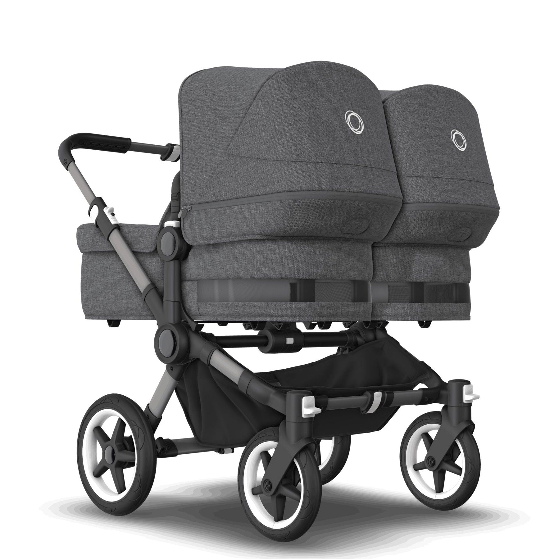 Bugaboo Donkey 5 Twin Complete Cloud T Travel System - Grey Mélange