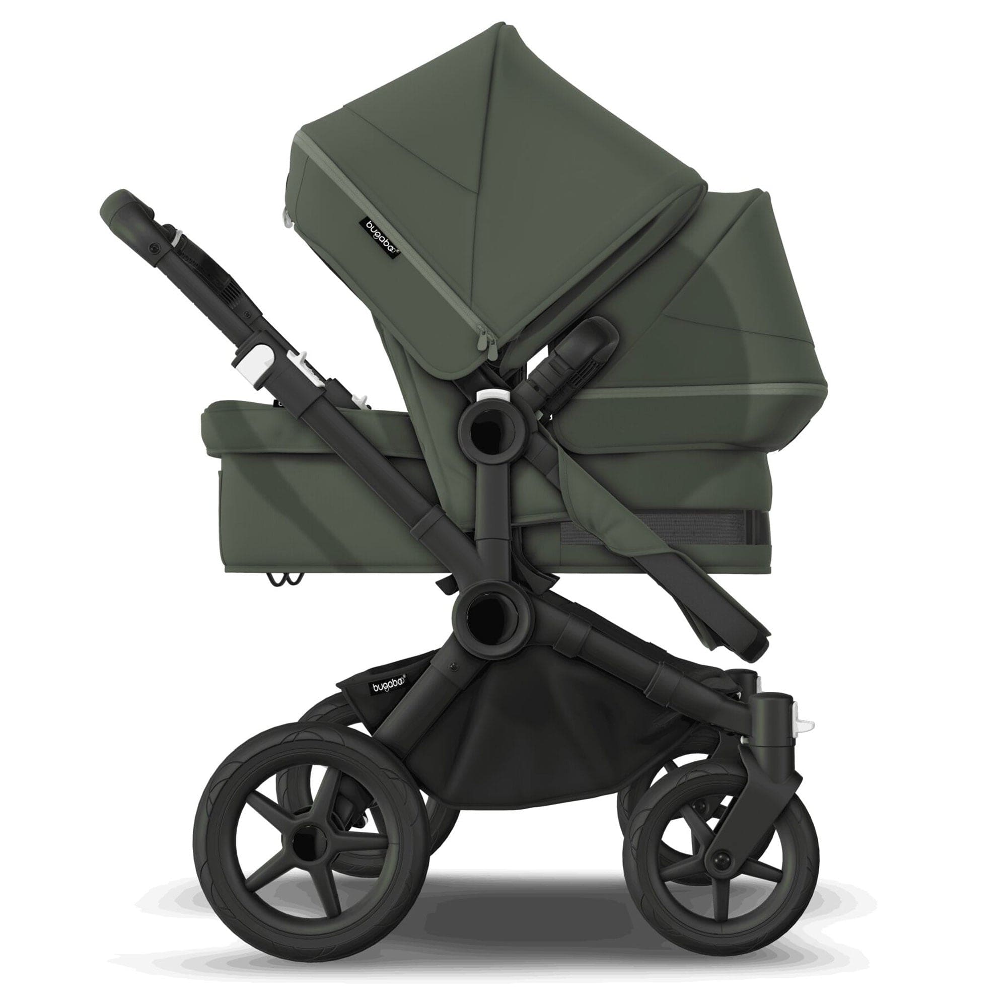 Bugaboo baby prams Bugaboo Donkey 5 Duo Complete Pushchair - Black/Forest Green 100219004