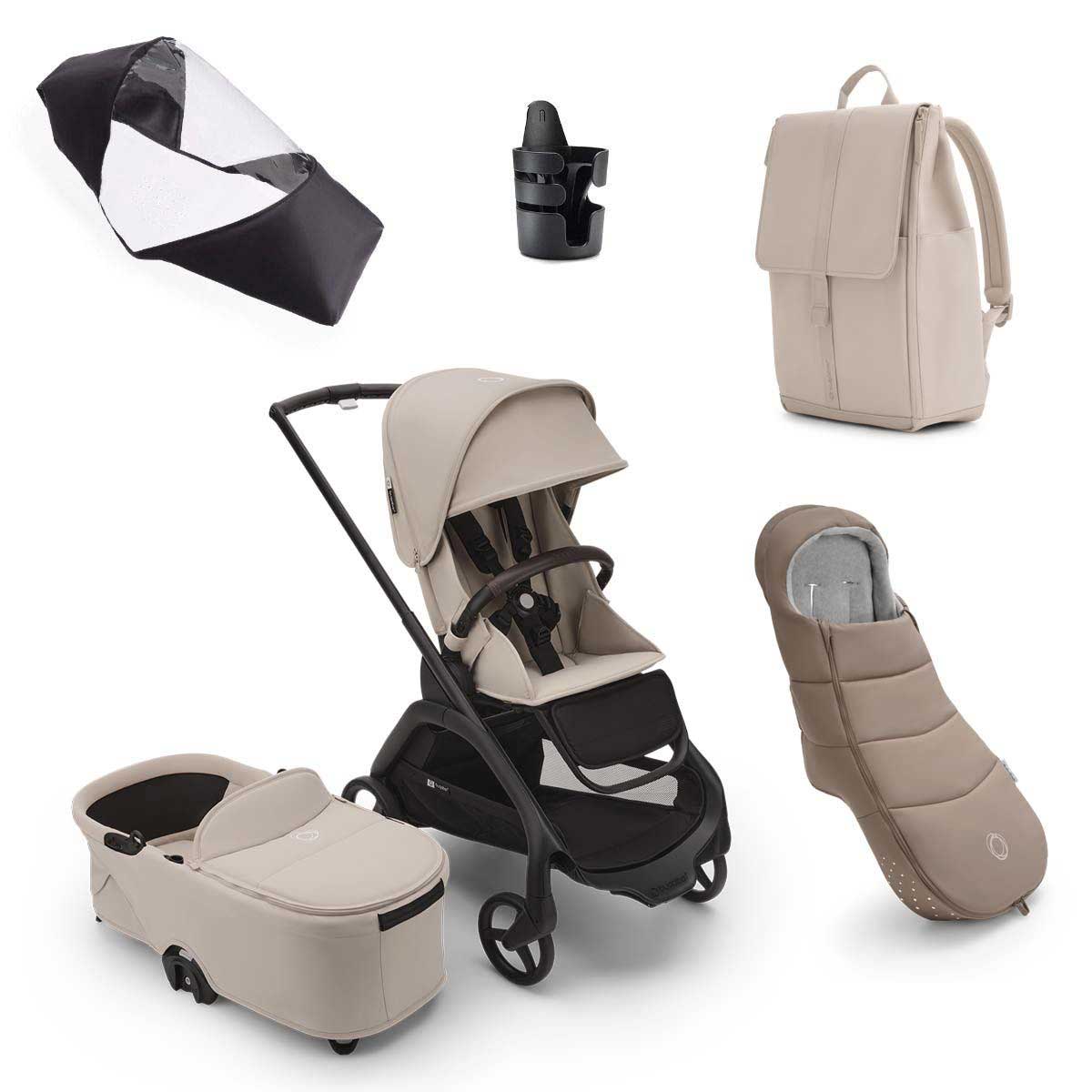 Bugaboo baby prams Bugaboo Dragonfly Complete Bundle - Black/Desert Taupe 16661-BLK-DES-TPE