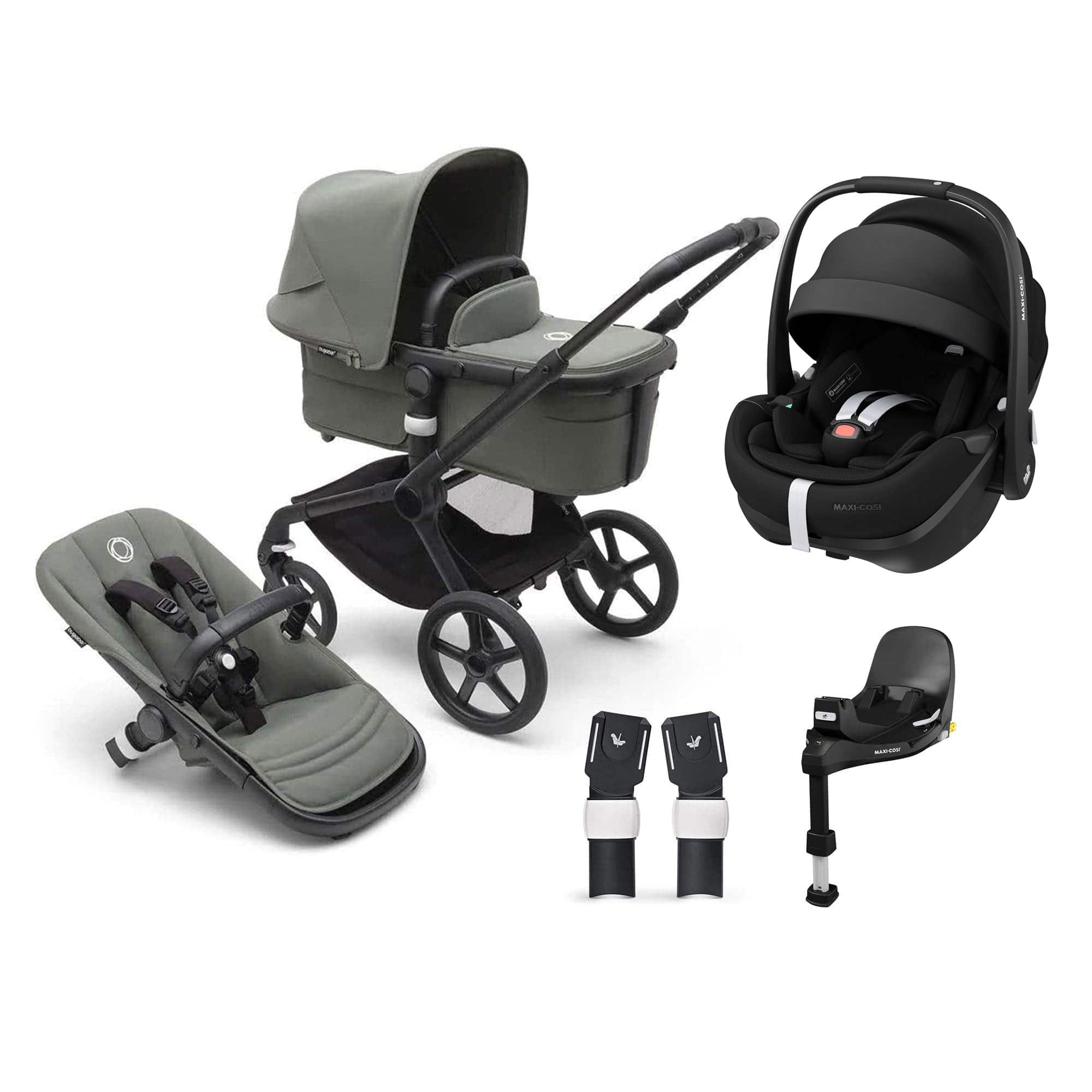 Bugaboo travel systems Bugaboo Fox 5 Maxi-Cosi Bundle - Black/Forest Green 15147-FOR-GRN