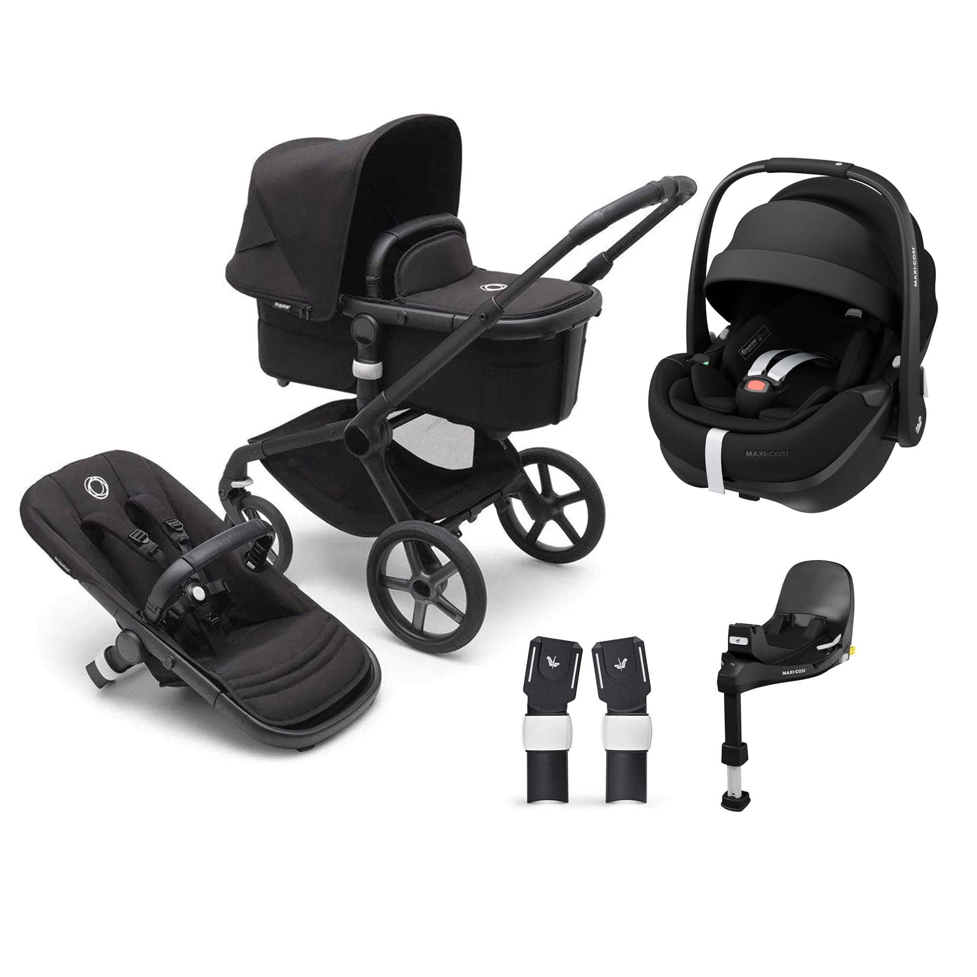 Bugaboo travel systems Bugaboo Fox 5 Maxi-Cosi Bundle - Black/Midnight Black 15149-MID-BLK