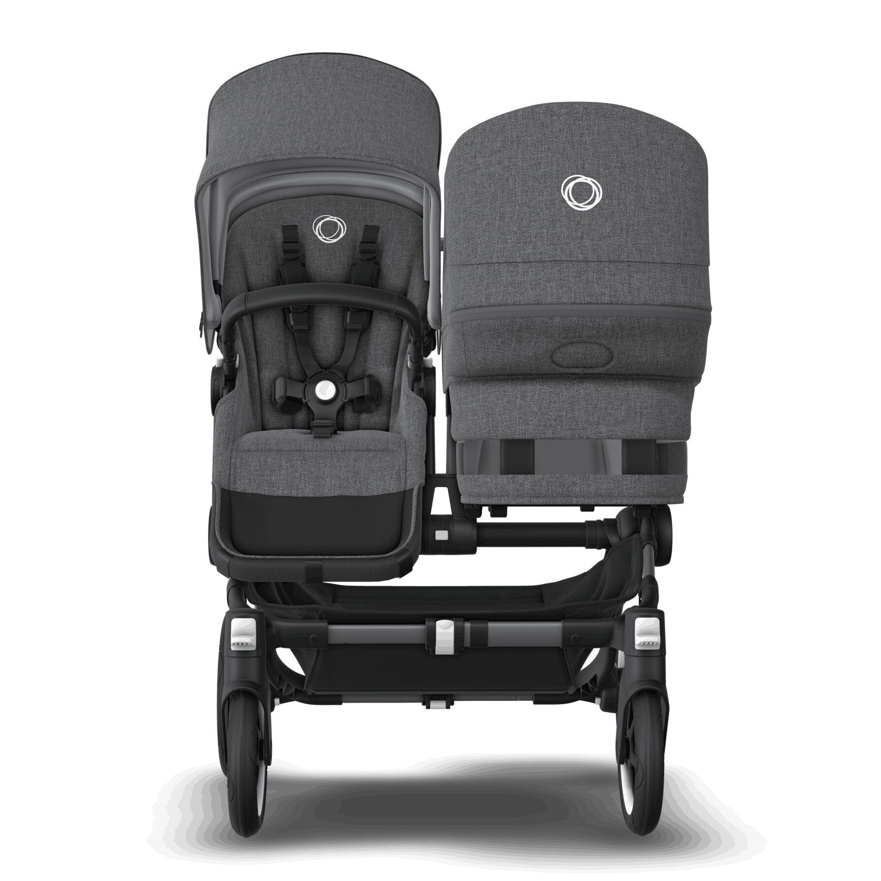 Bugaboo travel systems Bugaboo Donkey 5 Duo Complete Cloud T Travel System - Grey Mélange 17676-GRY-MEL