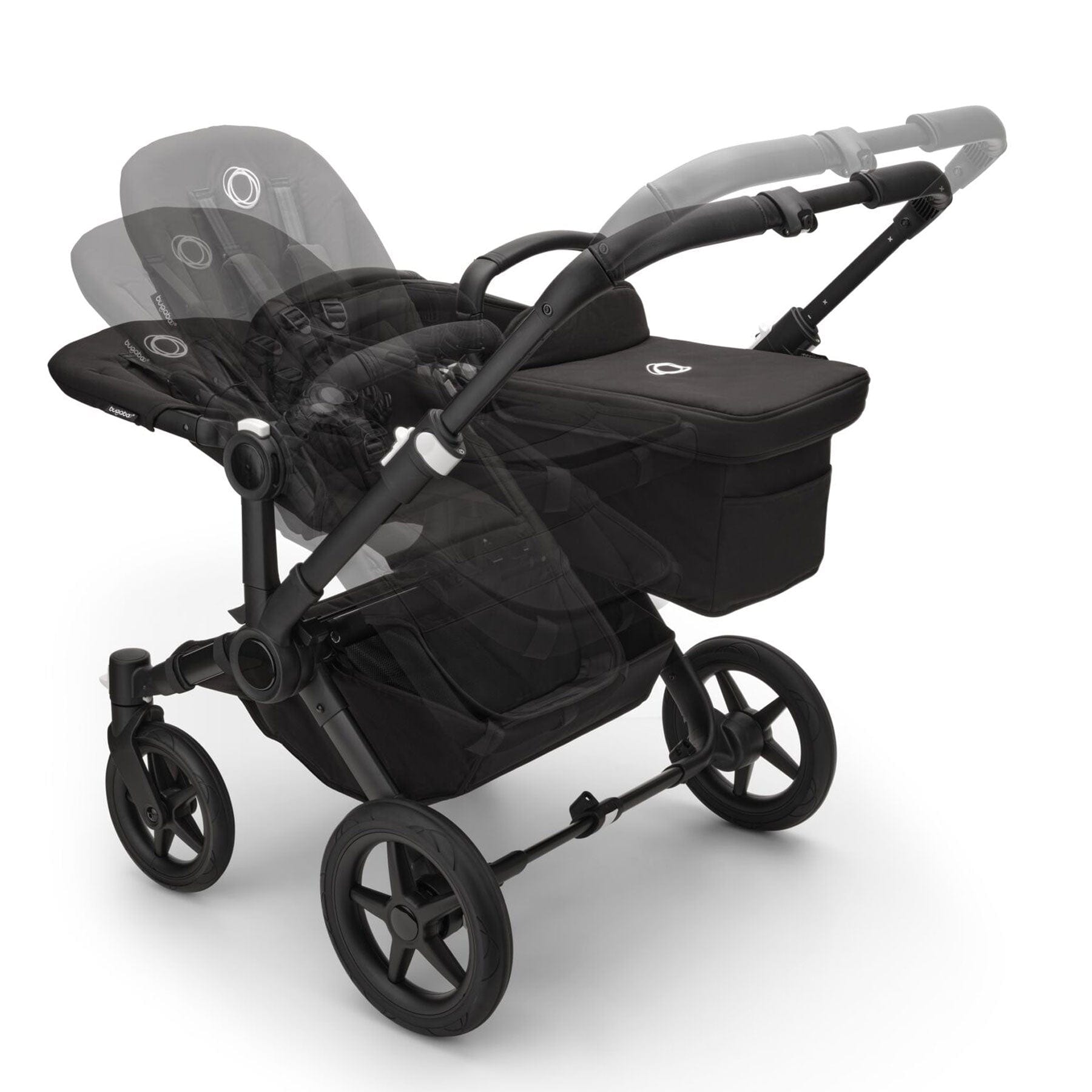 Bugaboo travel systems Bugaboo Donkey 5 Duo Complete Cloud T Travel System - Midnight Black 17676-MID-BLK