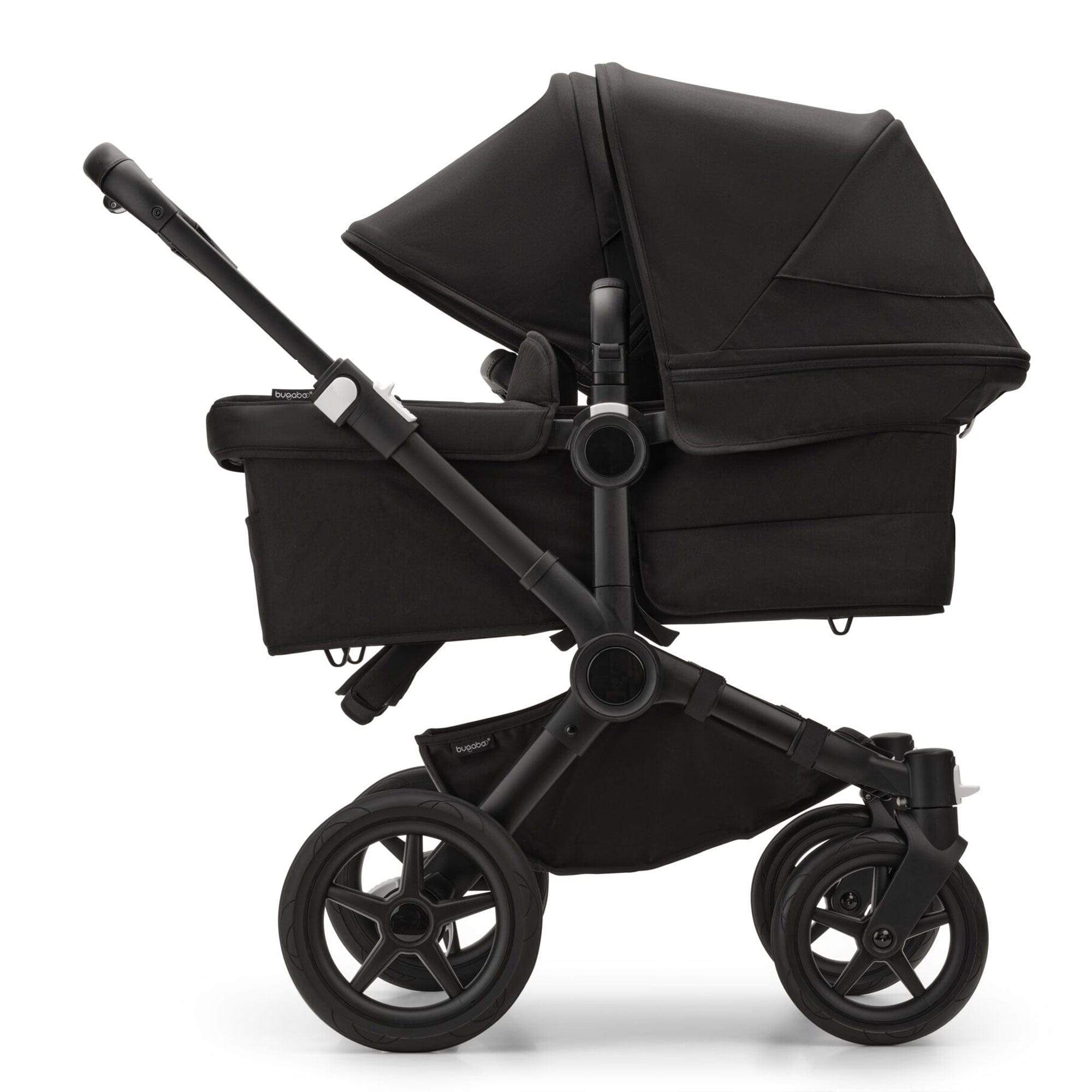 Bugaboo travel systems Bugaboo Donkey 5 Duo Complete Cloud T Travel System - Midnight Black 17676-MID-BLK