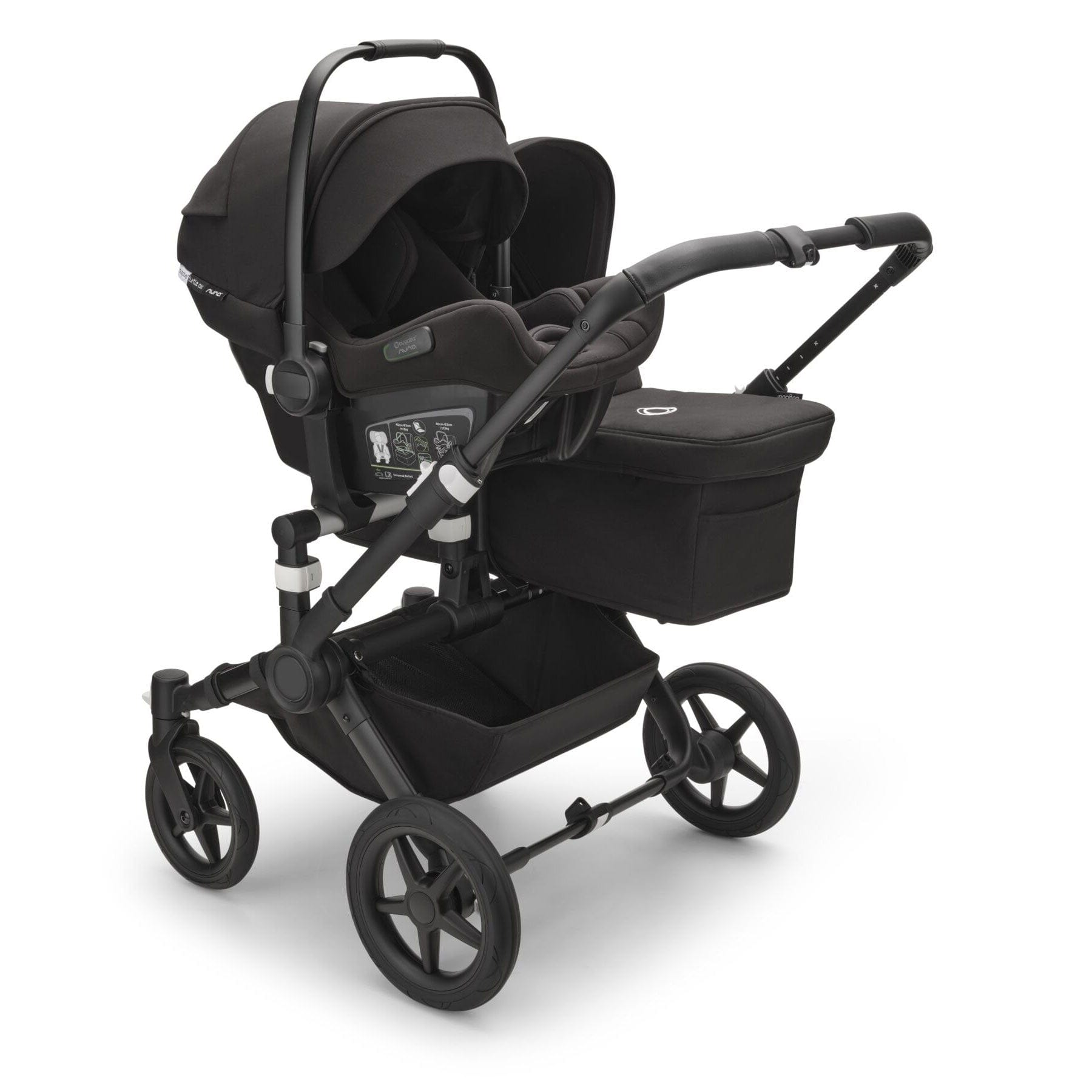 Bugaboo travel systems Bugaboo Donkey 5 Duo Complete Cloud T Travel System - Midnight Black 17676-MID-BLK