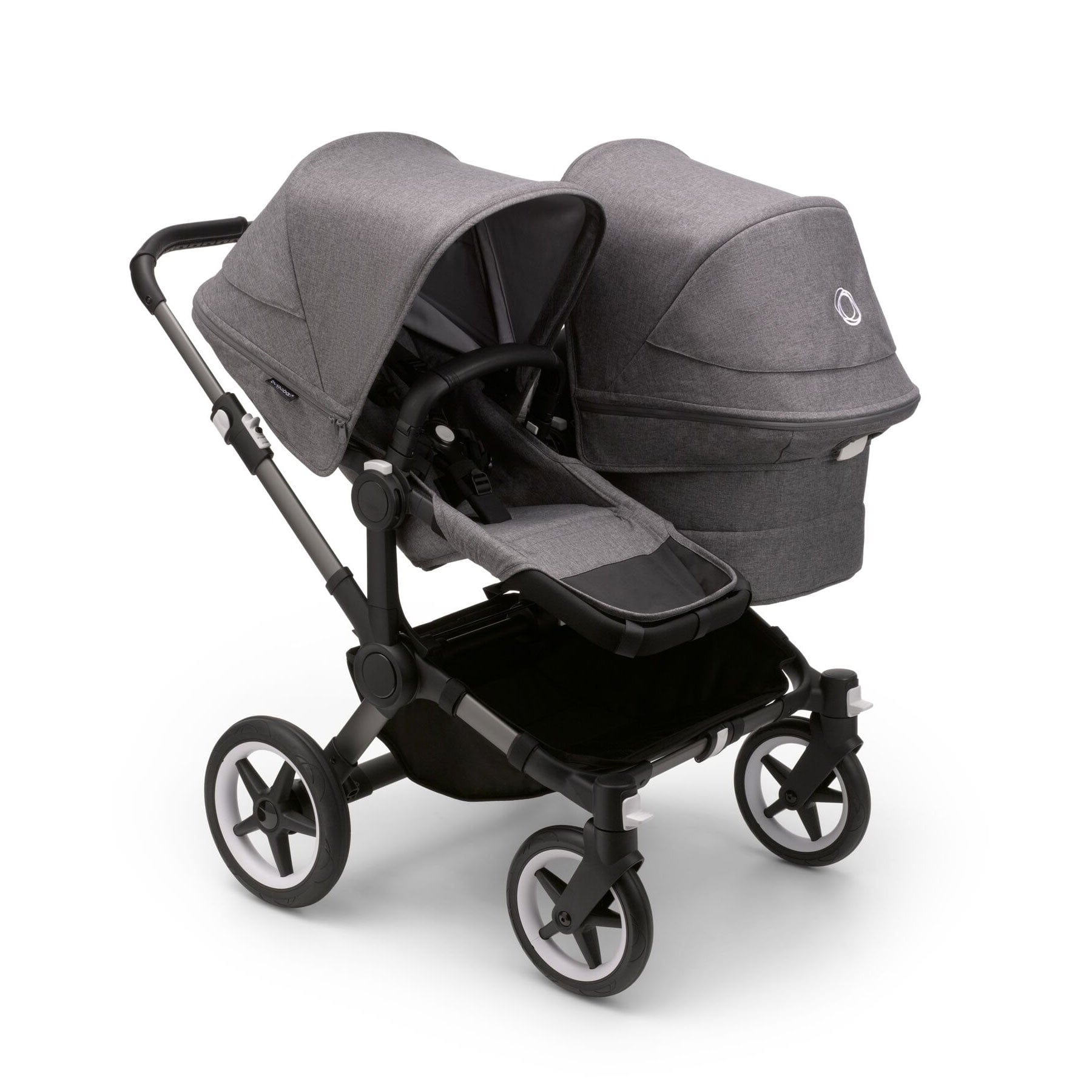 Bugaboo travel systems Bugaboo Donkey 5 Duo Complete Turtle Travel System - Grey Mélange 17672-GRY-MEL