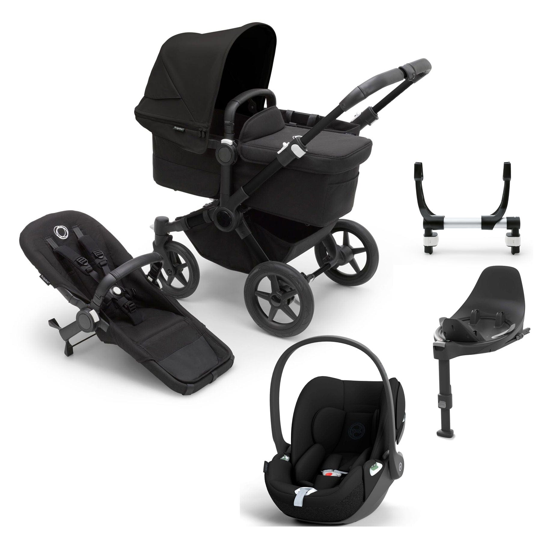 Bugaboo travel systems Bugaboo Donkey 5 Mono Cloud T Travel System - Midnight Black 17668-MID-BLK