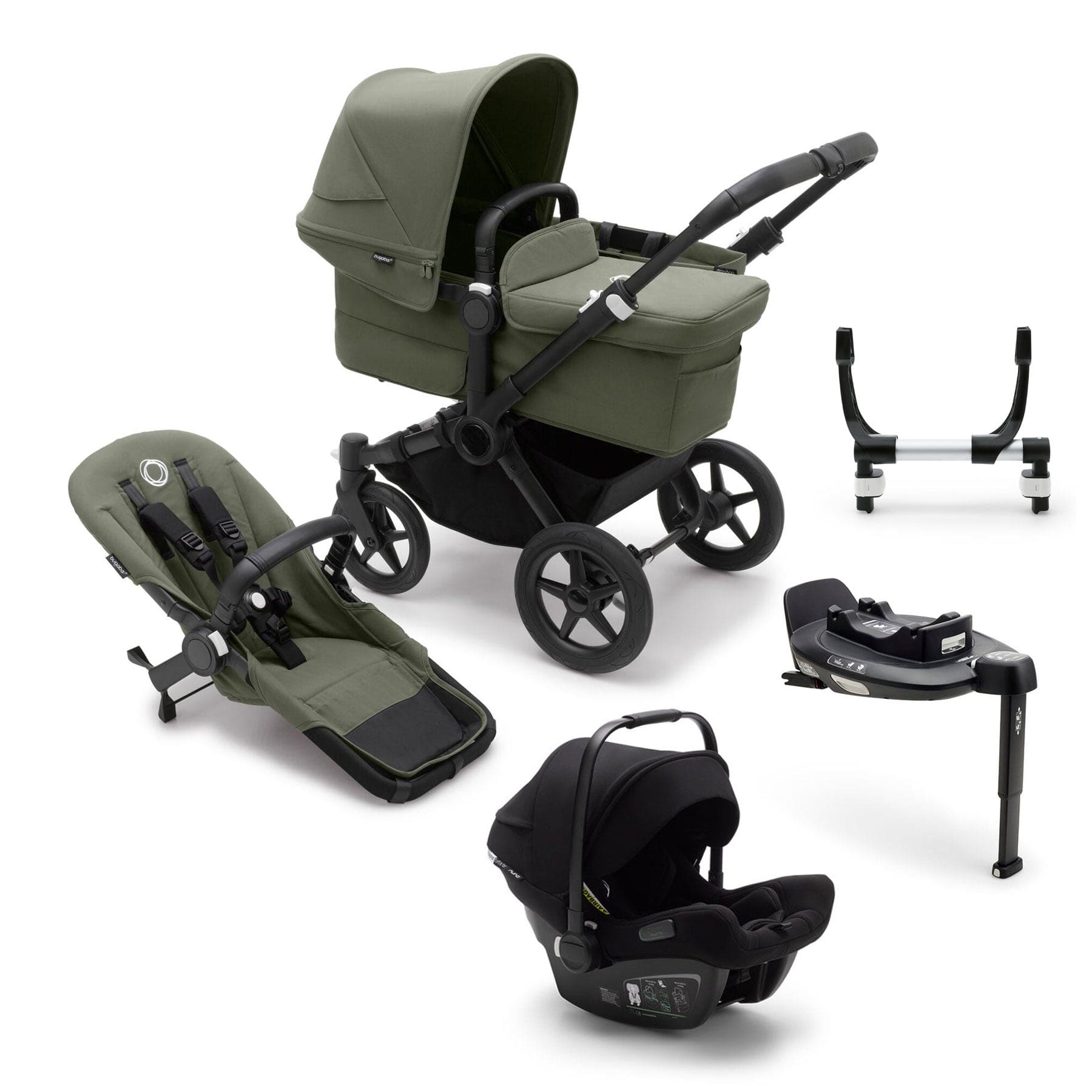 Bugaboo travel systems Bugaboo Donkey 5 Mono Turtle Travel System - Forest Green 17622-FOR-GRN