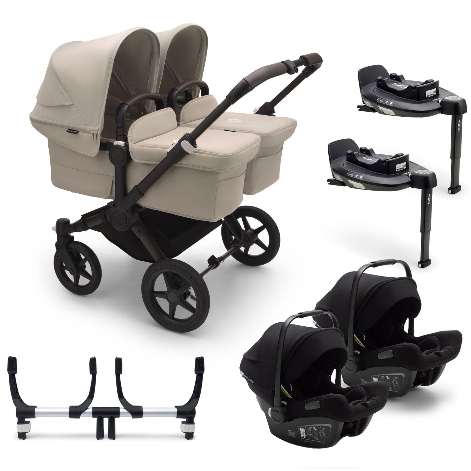 Bugaboo travel systems Bugaboo Donkey 5 Twin Complete Turtle Travel System - Desert Taupe