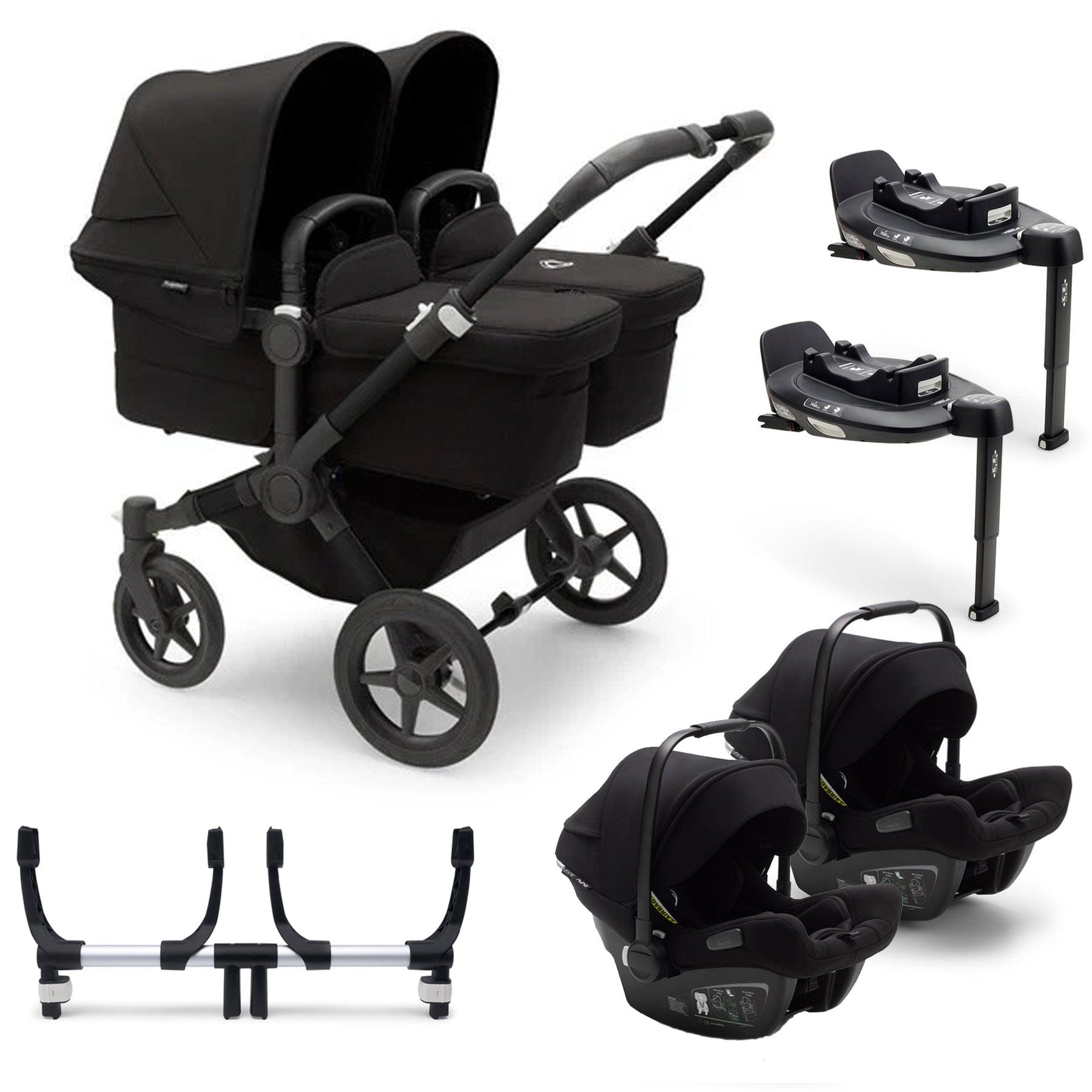 Bugaboo travel systems Bugaboo Donkey 5 Twin Complete Turtle Travel System - Midnight Black 17680-MID-BLK