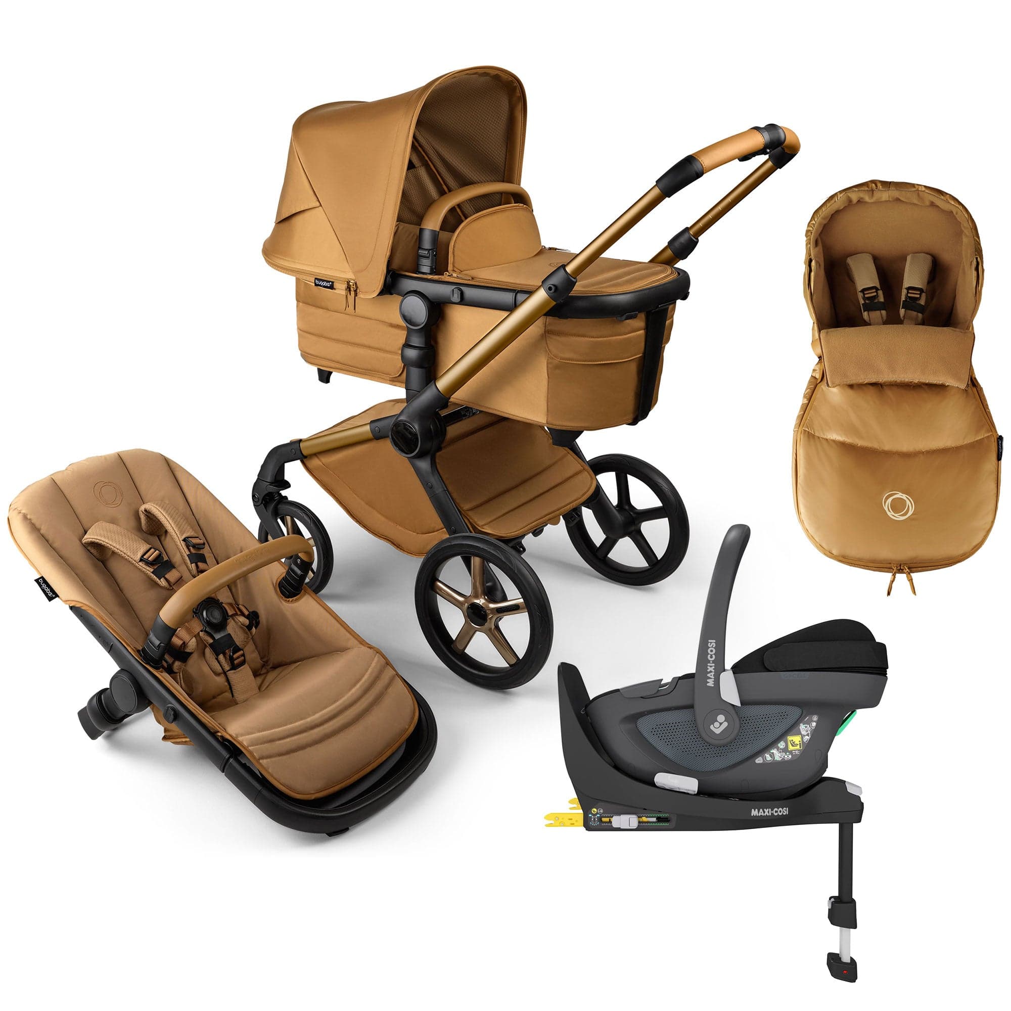 Bugaboo Fox 5 Noir Maxi Cosi Luxury Bundle in Amber Glow