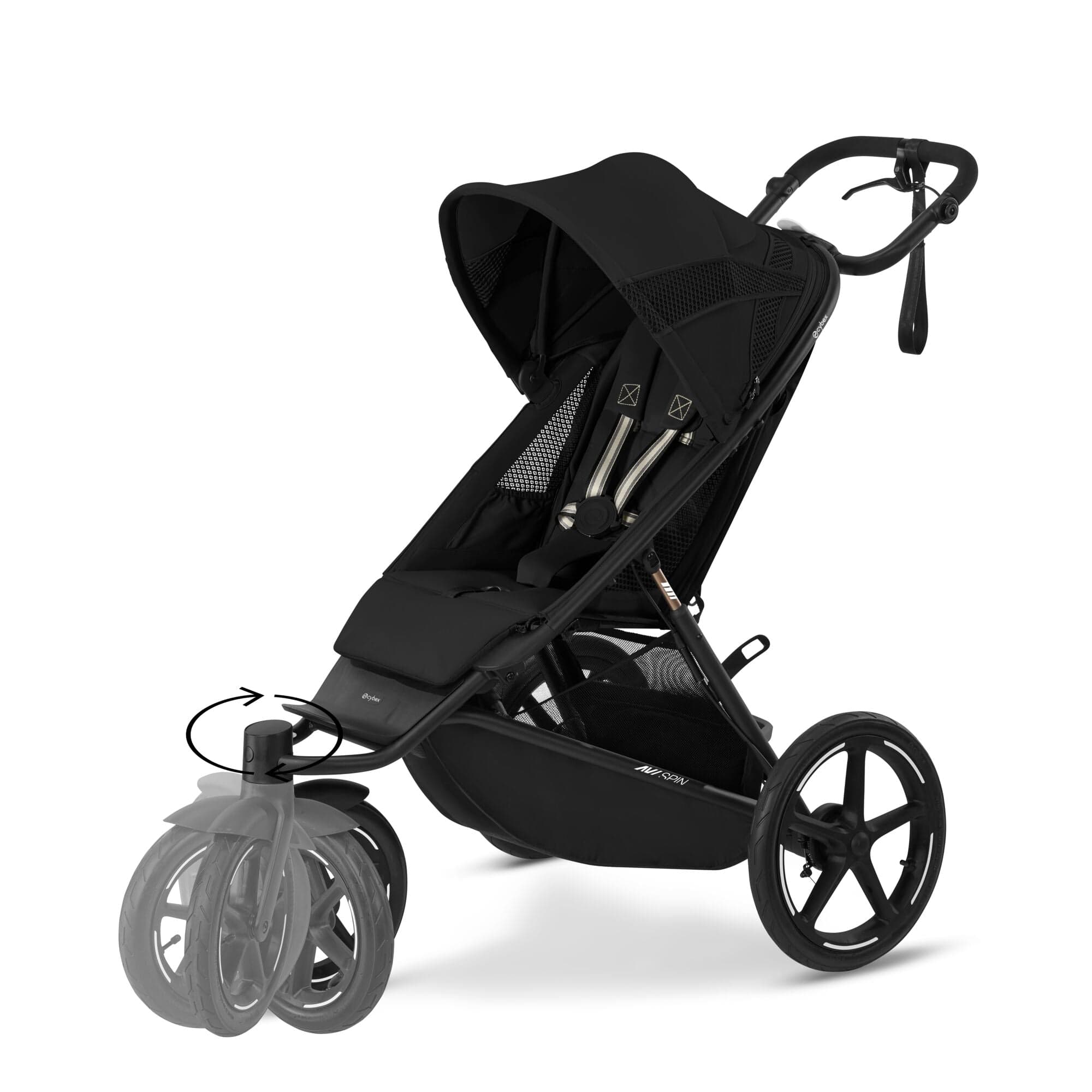 Cybex 3 wheel pushchairs Cybex Avi Spin - Moon Black 524000613