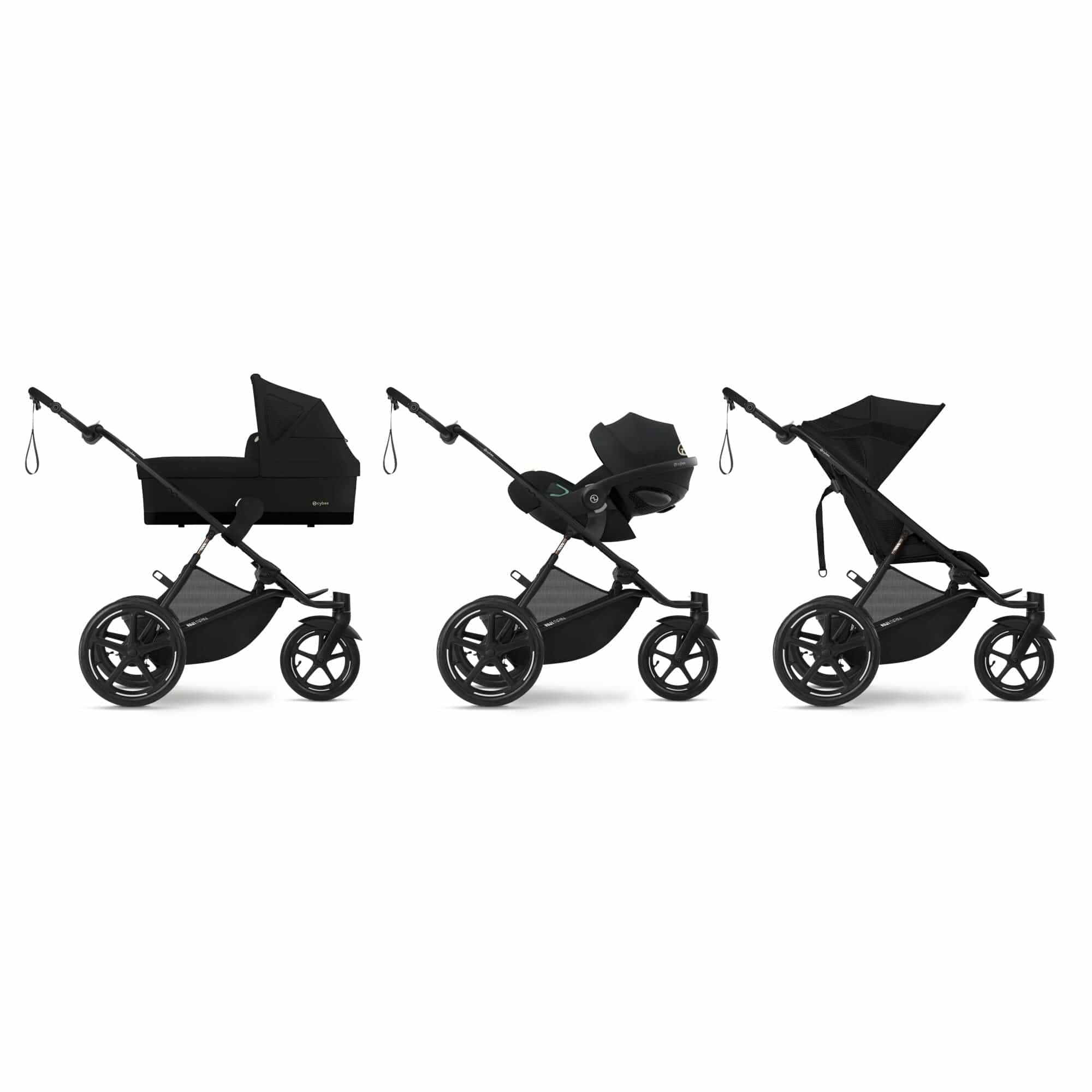 Cybex 3 Wheeler Pushchair Bundles Cybex Avi Spin Comfort Kit - Moon Black