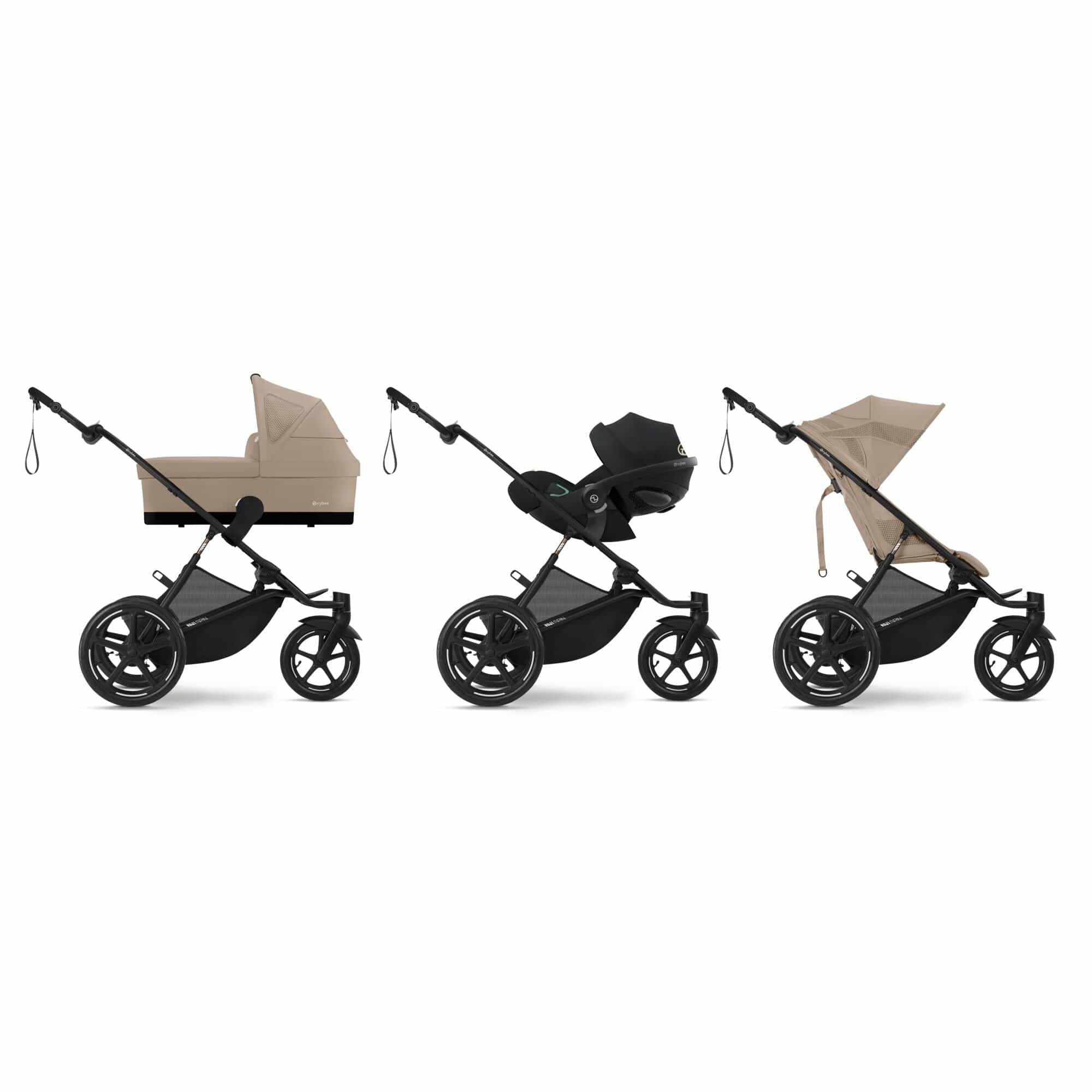 Cybex 3 Wheeler Pushchair Bundles Cybex Avi Spin Luxury Kit - Almond Beige