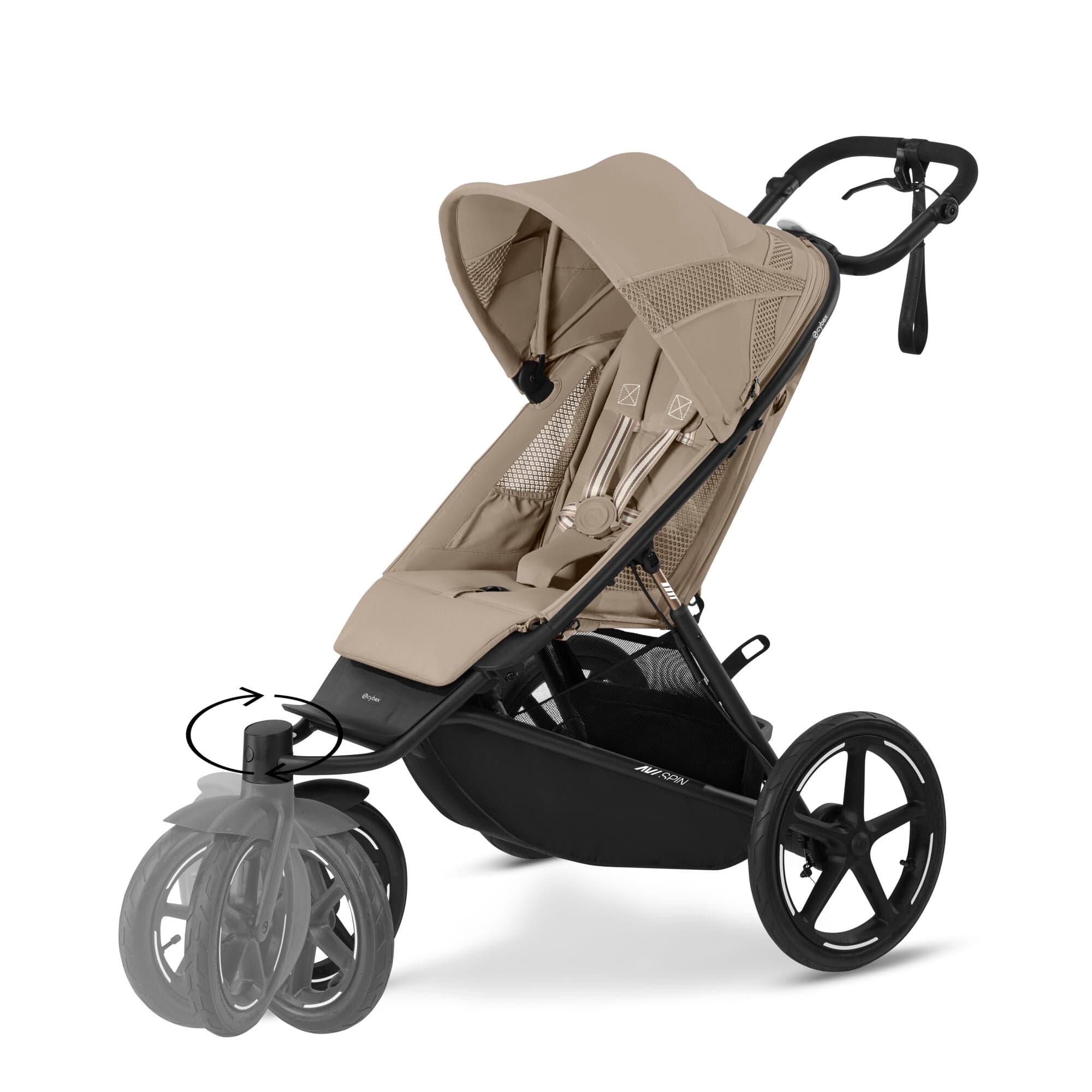 Cybex 3 Wheeler Pushchair Bundles Cybex Avi Spin Luxury Kit - Almond Beige