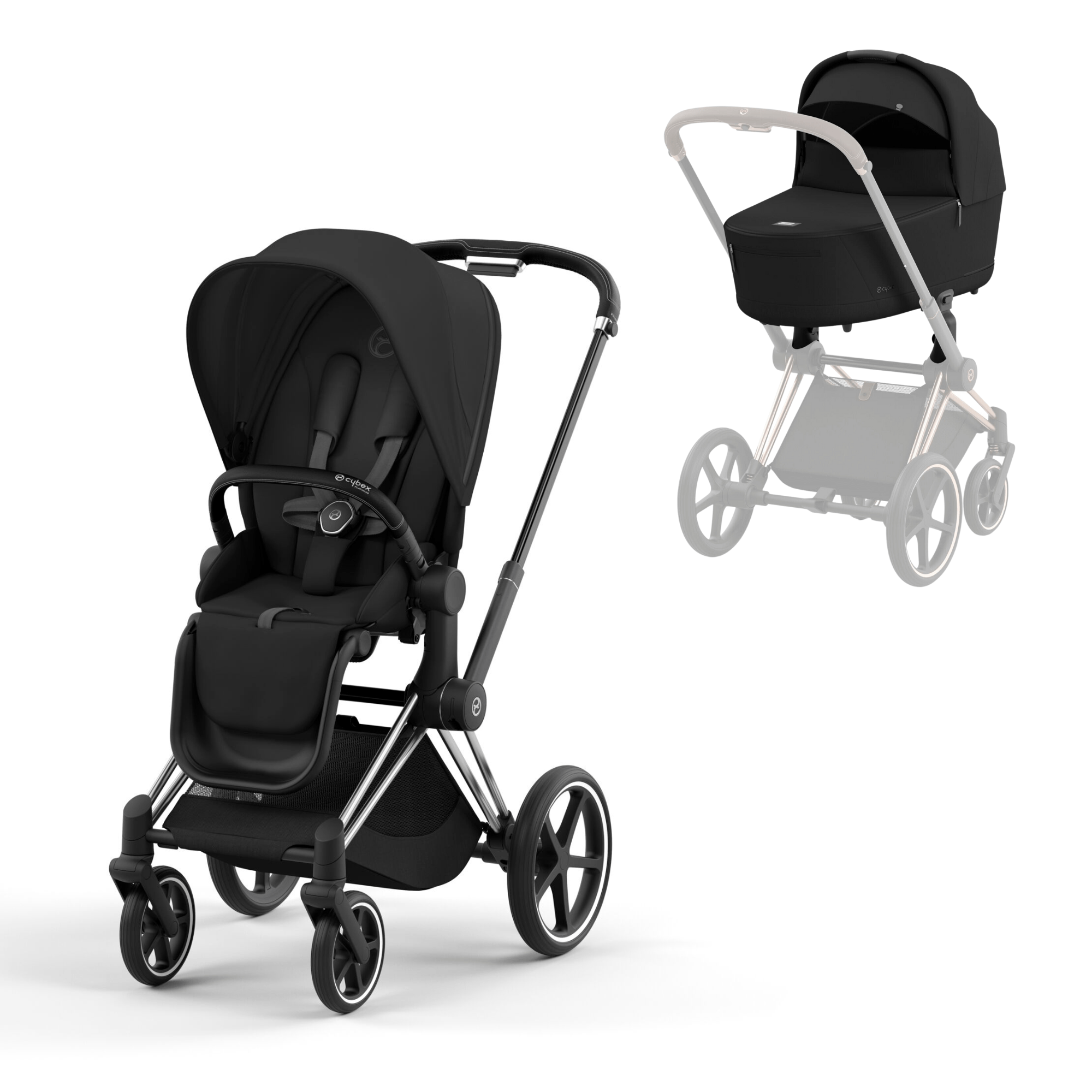 Cybex Baby Prams Cybex Priam & Lux Cot (2023) - Sepia Black 11243-CH-BLK-BLK