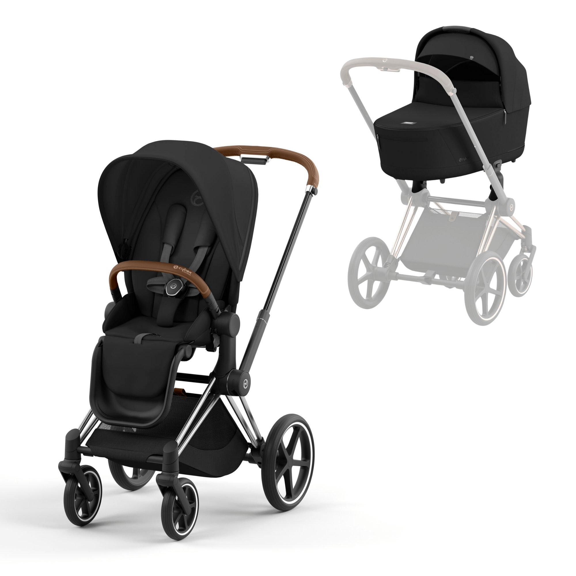 Cybex Baby Prams Cybex Priam & Lux Cot (2023) - Sepia Black 11246-CH-BRN-BLK