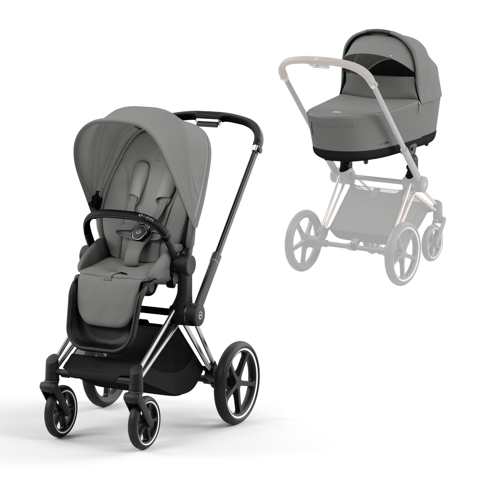 Cybex Baby Prams Cybex Priam & Lux Cot (2023)- Mirage Grey 16668-CH-BLK-GRY