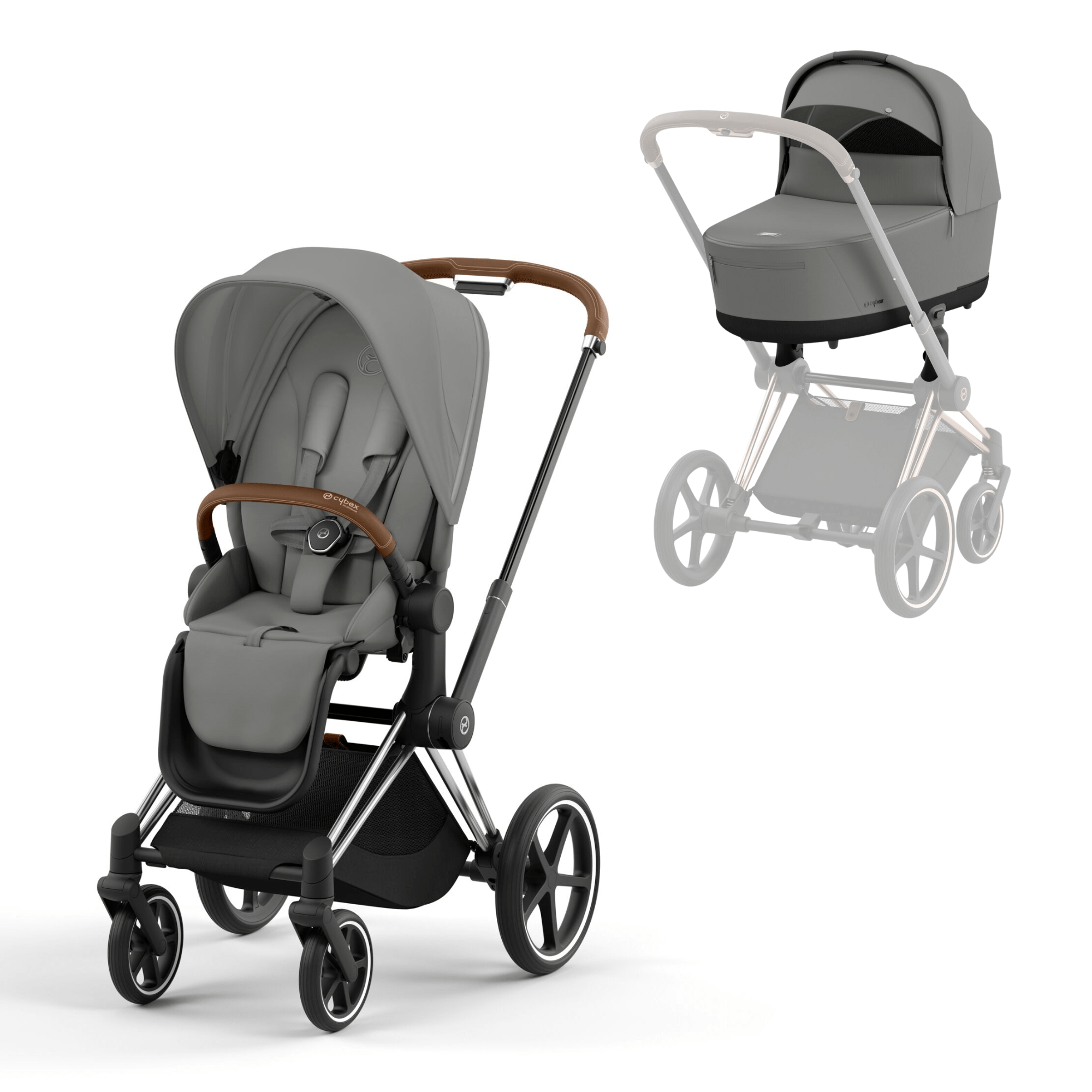 Cybex Baby Prams Cybex Priam & Lux Cot (2023)- Mirage Grey 16673-CH-BRN-GRY