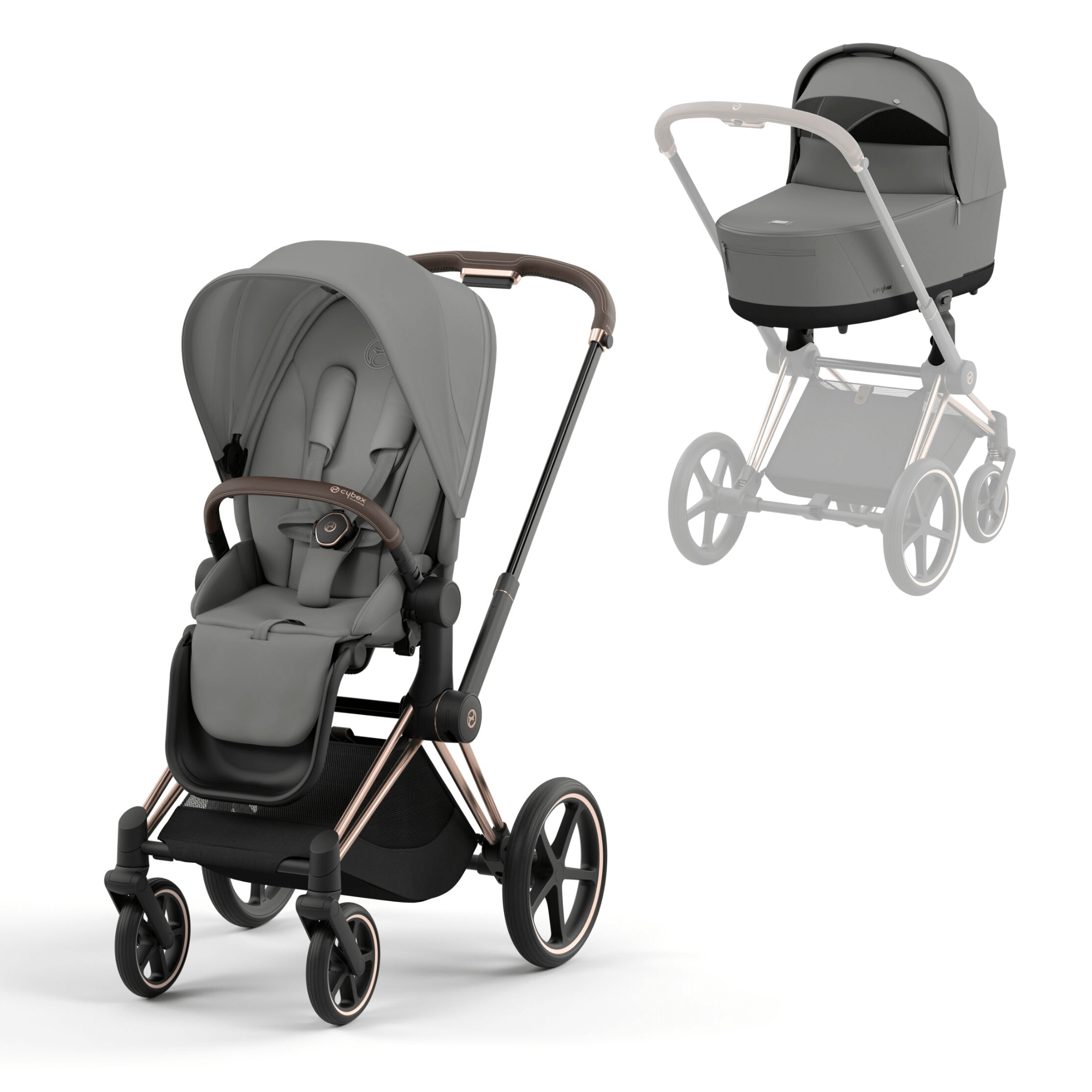 Cybex Baby Prams Cybex Priam & Lux Cot (2023)- Mirage Grey 16675-ROS-GOL-GRY