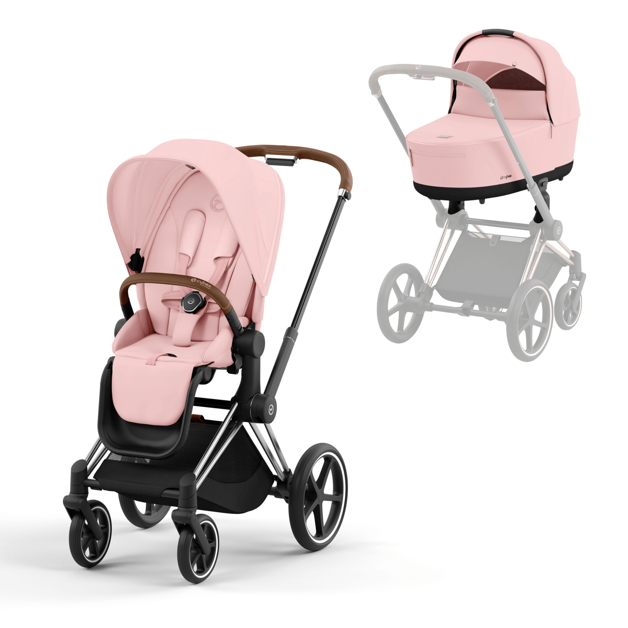 Cybex Baby Prams Cybex Priam & Lux Cot (2023) - Peach Pink 16678-CH-BRN-PNK