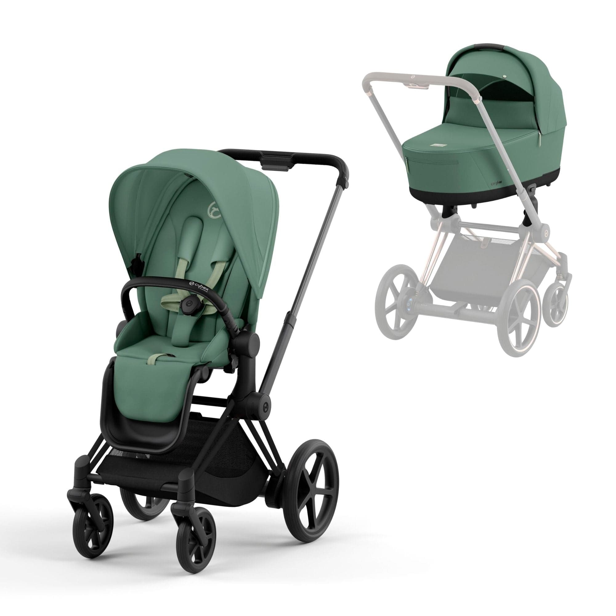 Cybex Baby Prams Cybex e-Priam Pram - Leaf Green 16736-BLK-GRN